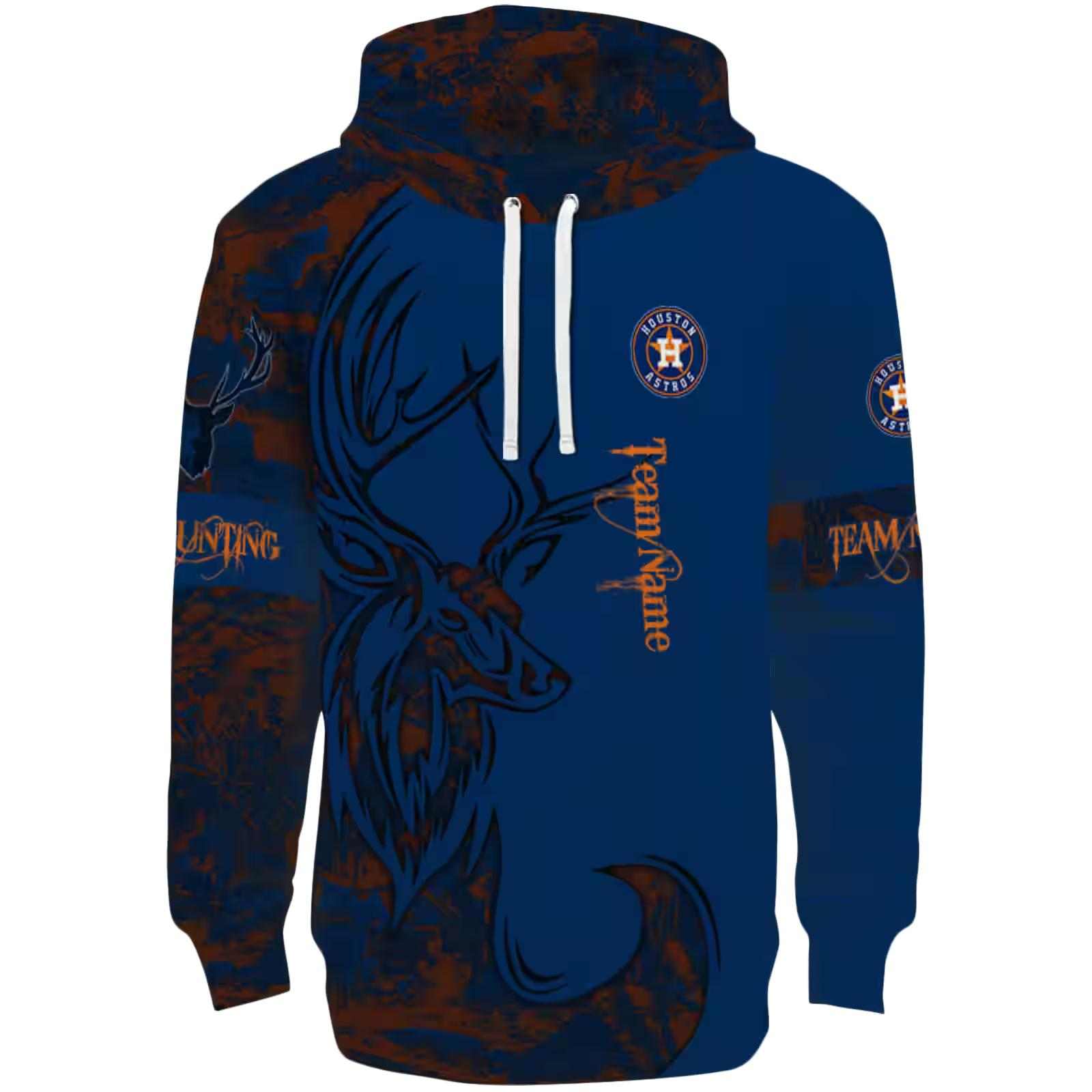 Custom Houston Astros Deer Silhouette Blue Hoodie