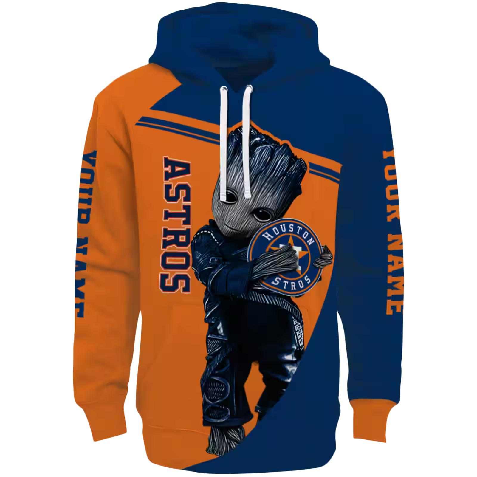 Custom Houston Astros Groot Blue Hoodie