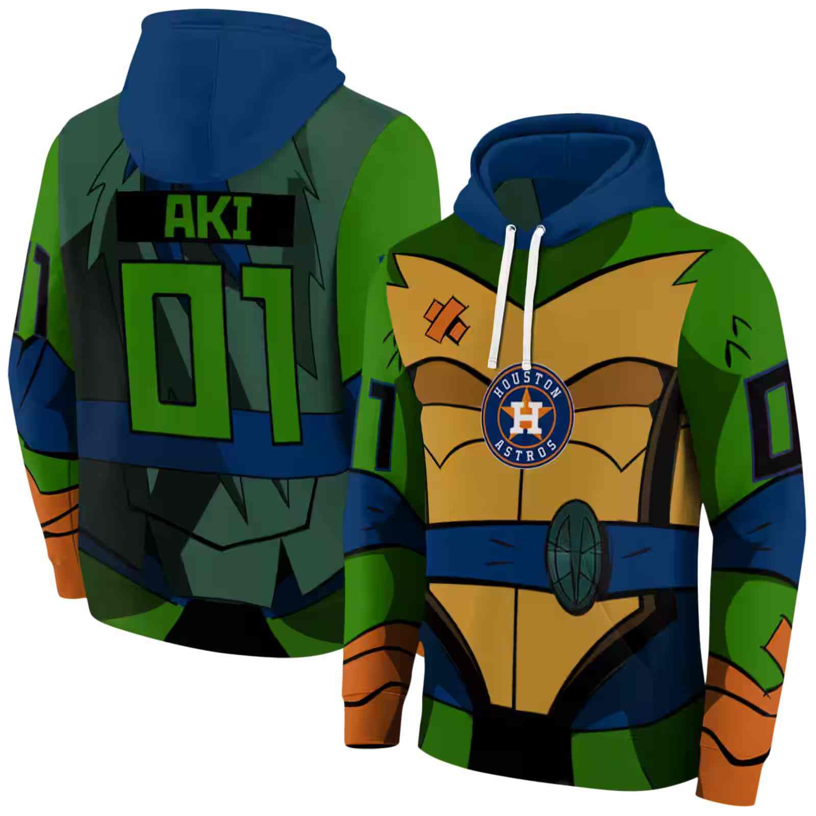 custom houston astros superhero armor blue green hoodie fashion forward