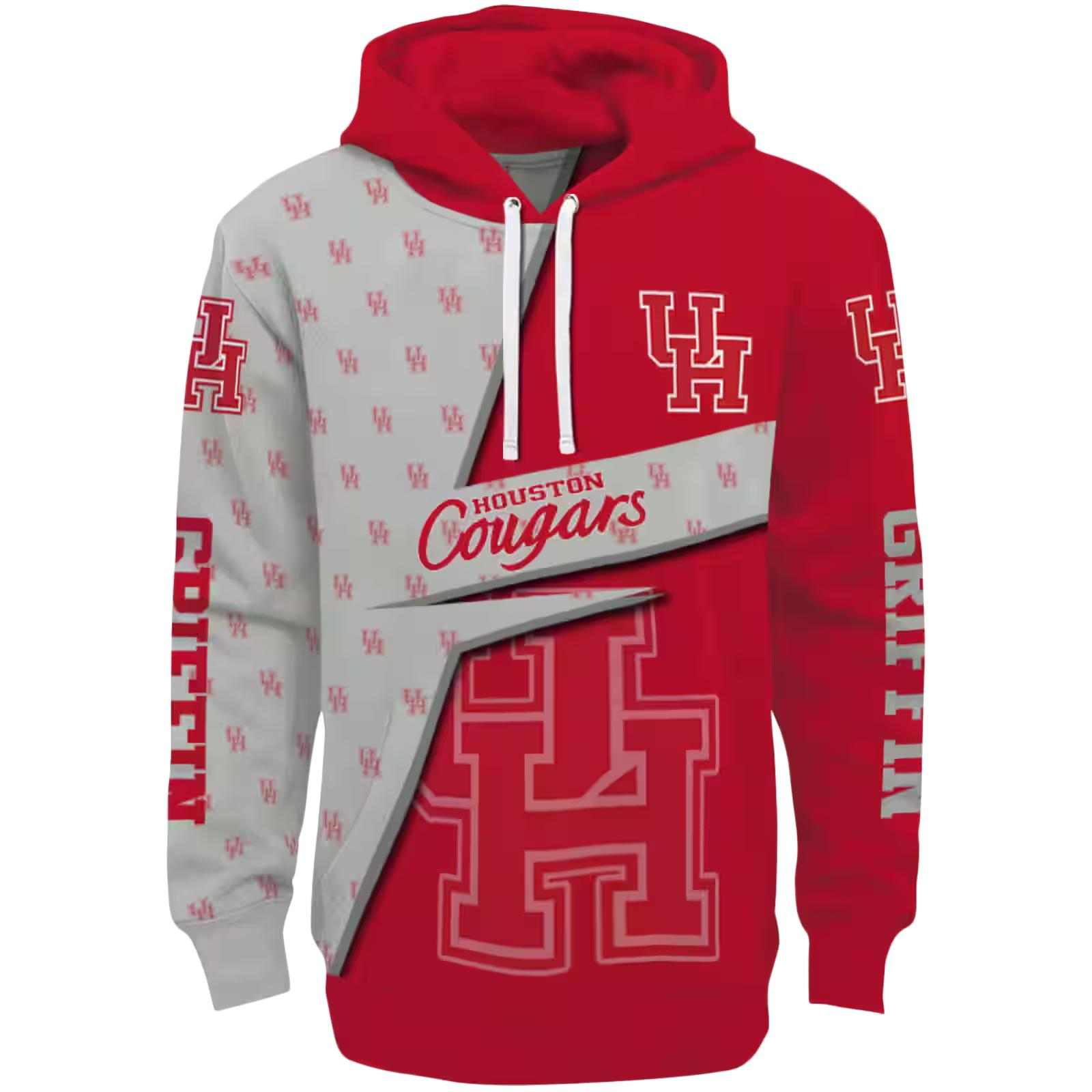 Custom Houston Cougars Abstract Shape Red Hoodie