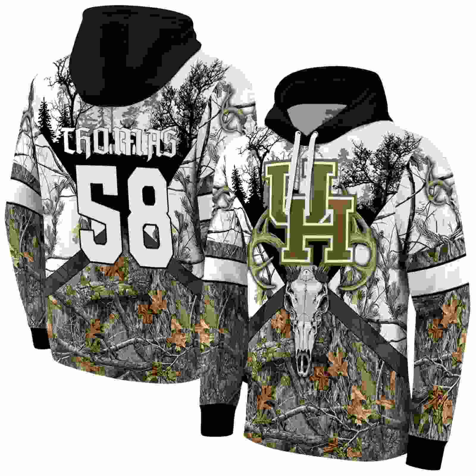 custom houston cougars forest silhouette hoodie fashion forward