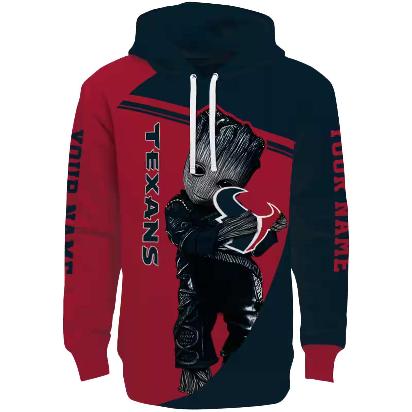 Custom Houston Texans Groot Blue Hoodie