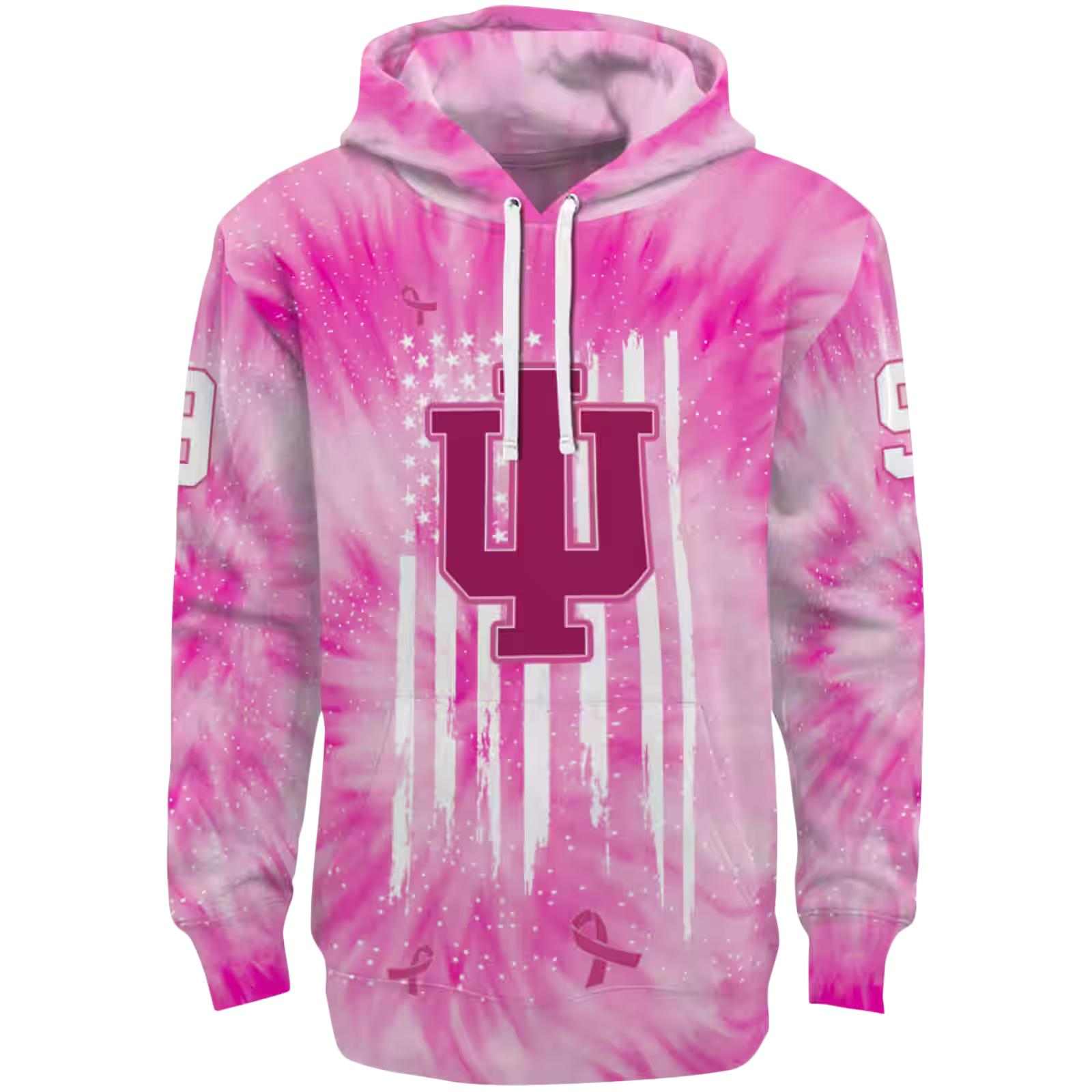 Custom Indiana Hoosiers Cancer Support Pink Hoodie