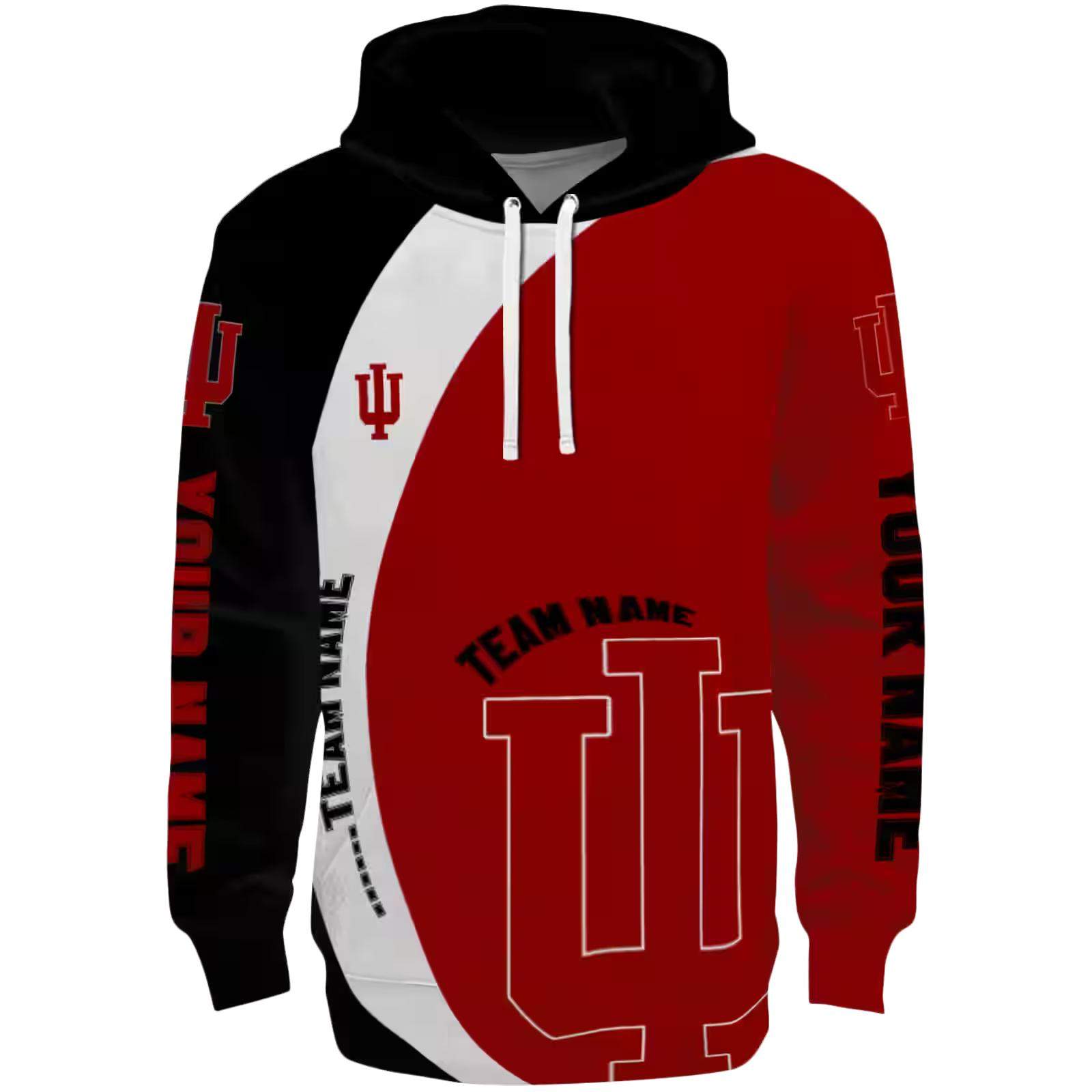 Custom Indiana Hoosiers Minimalist Design Red Black Hoodie