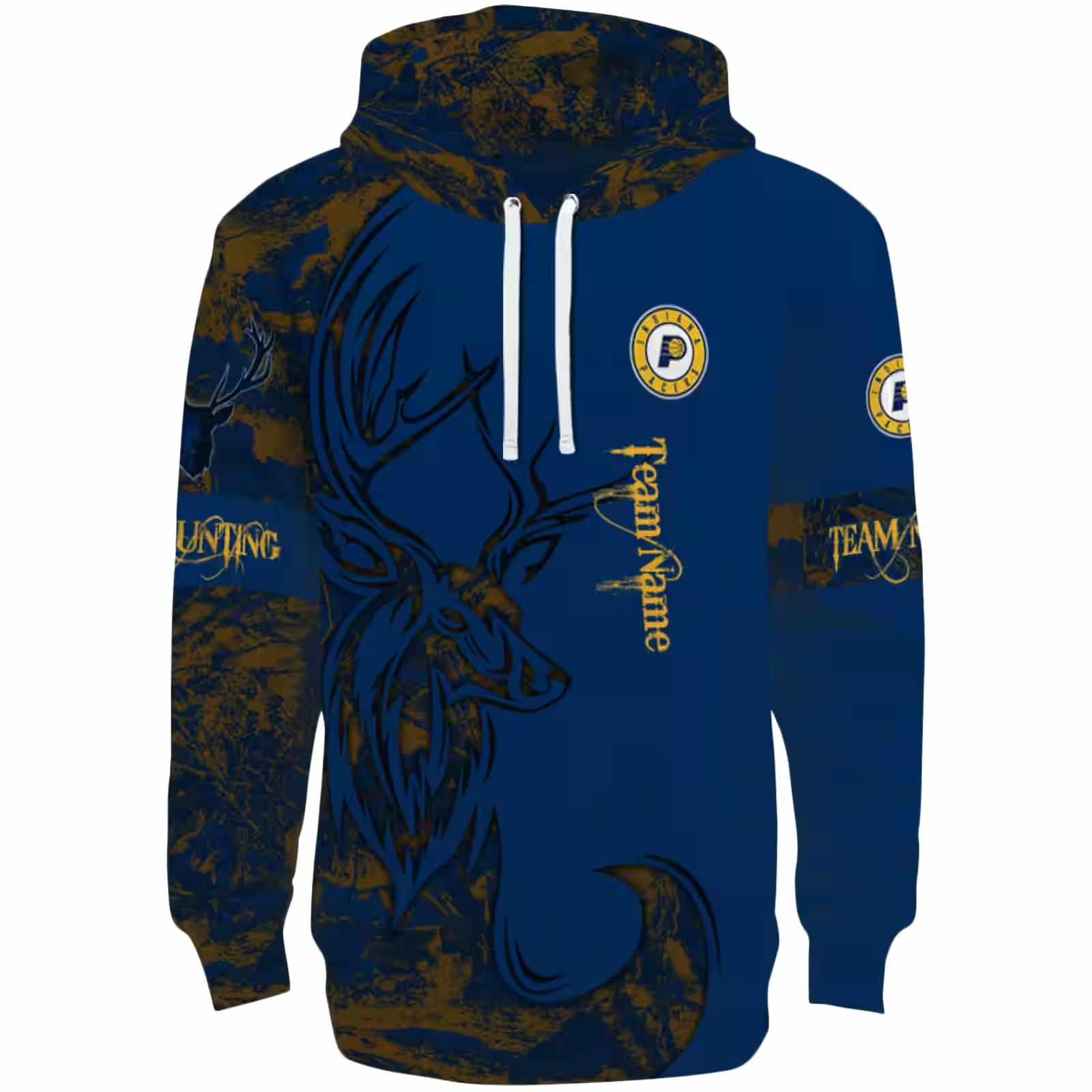 Custom Indiana Pacers Deer Silhouette Blue Hoodie