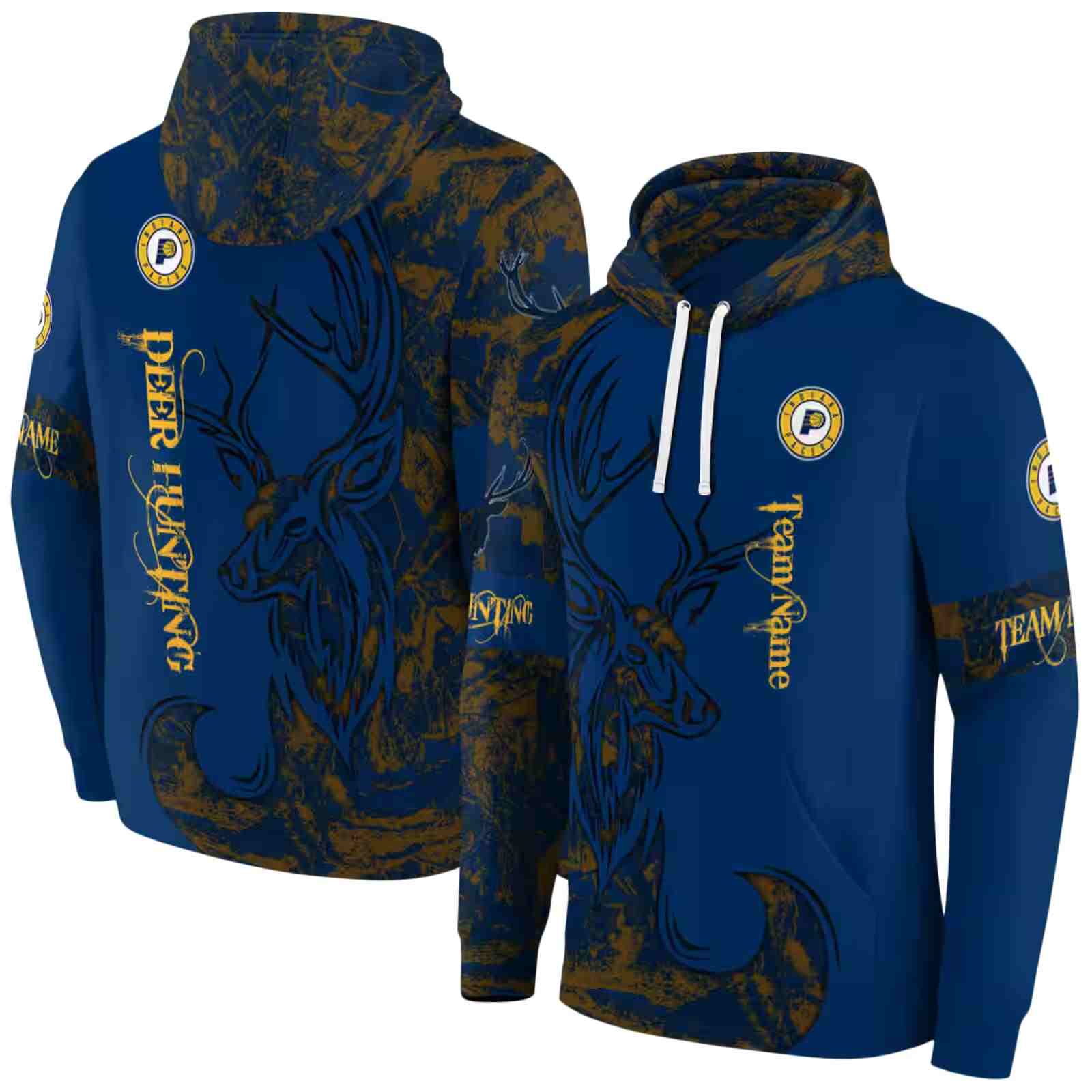 custom indiana pacers deer silhouette blue hoodie fashion forward