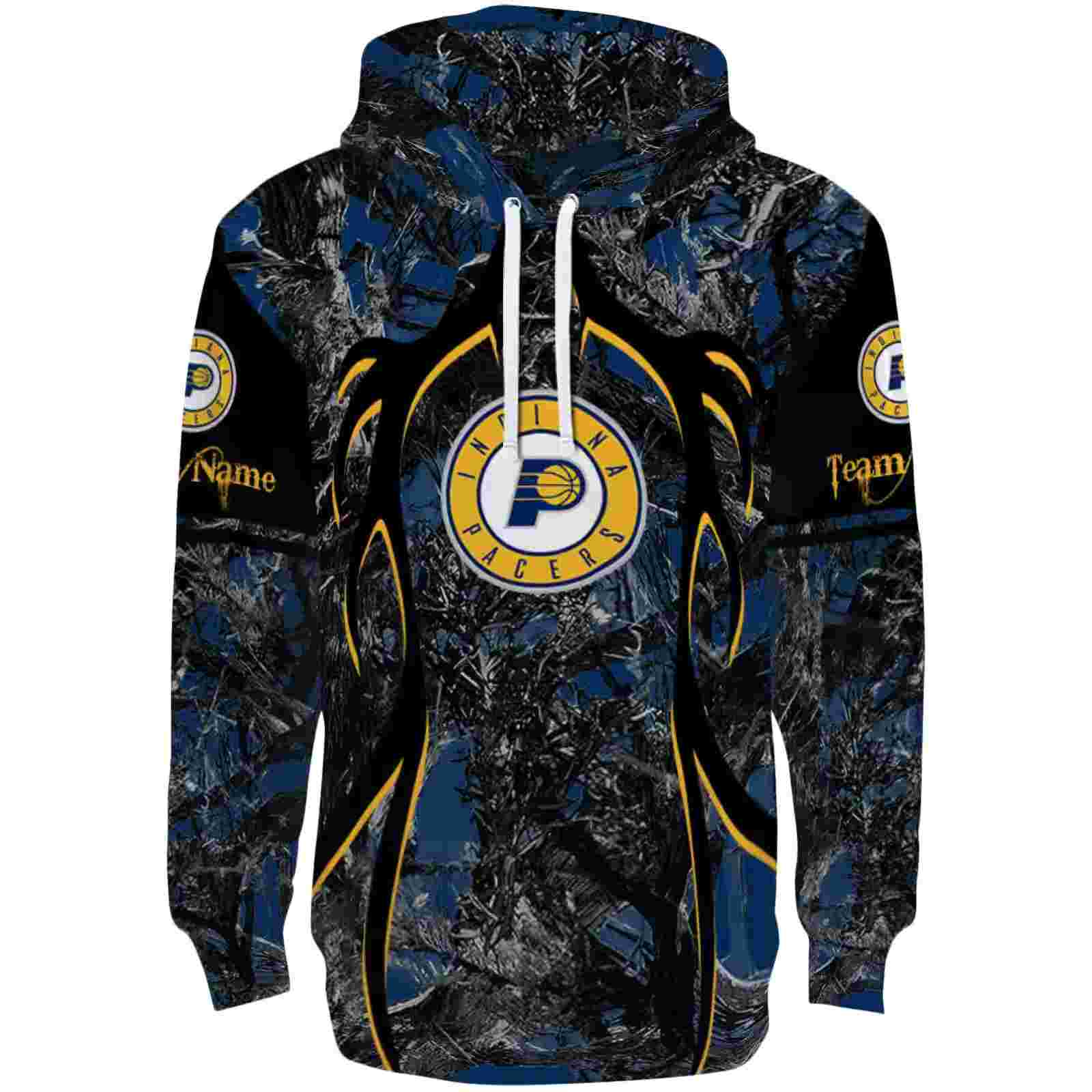 Custom Indiana Pacers Hunting Theme Blue Black Hoodie