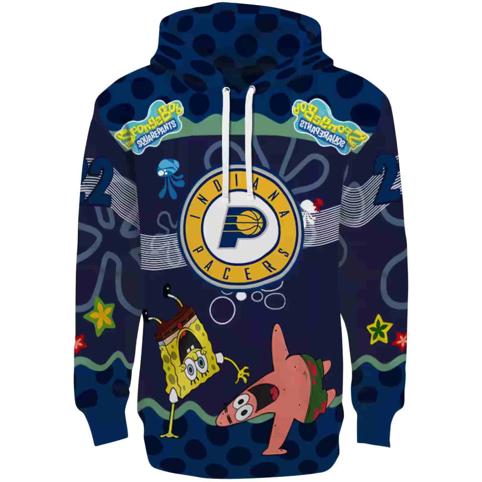 Custom Indiana Pacers Spongebob Patrick Star Blue Navy Hoodie