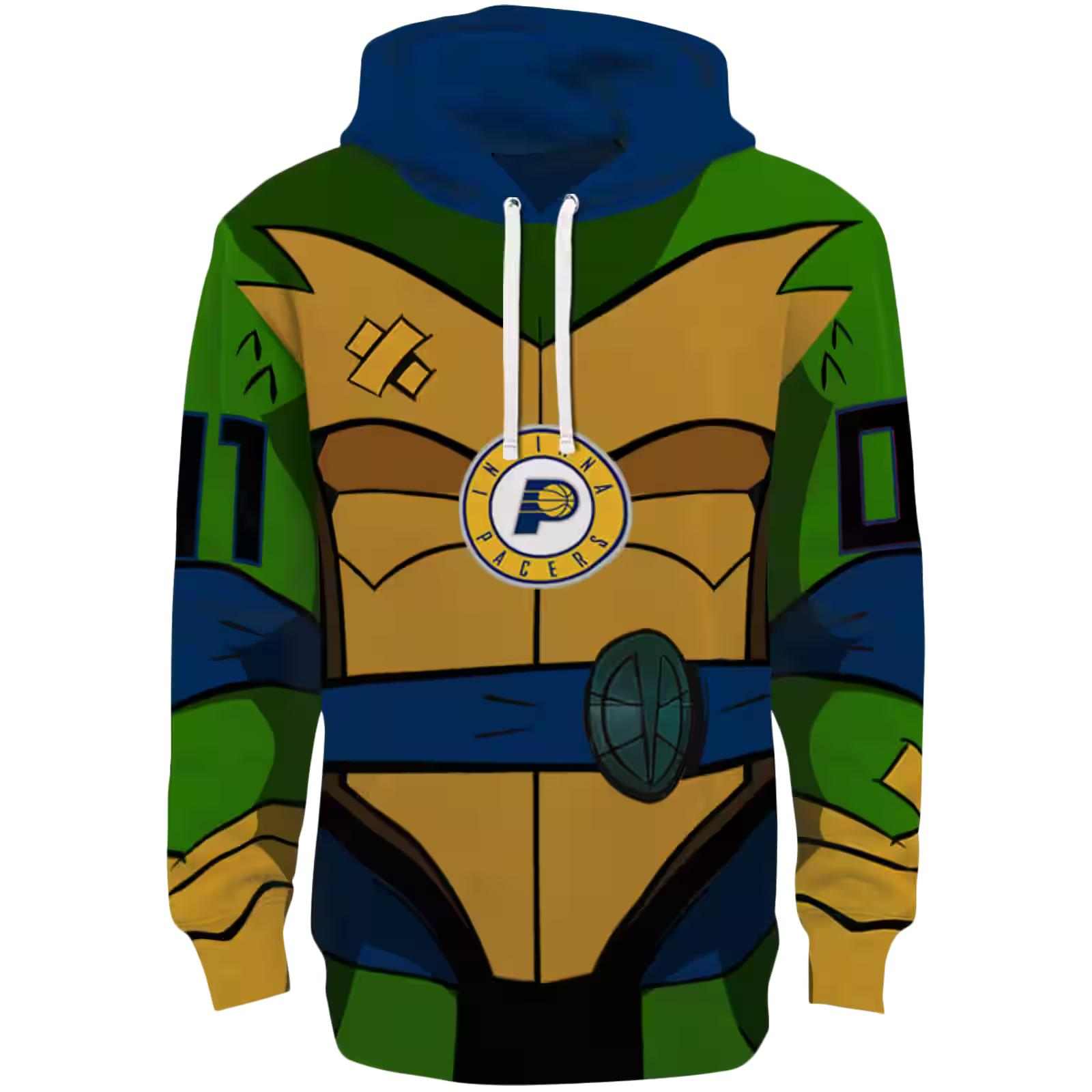 Custom Indiana Pacers Superhero Armor Blue Green Hoodie