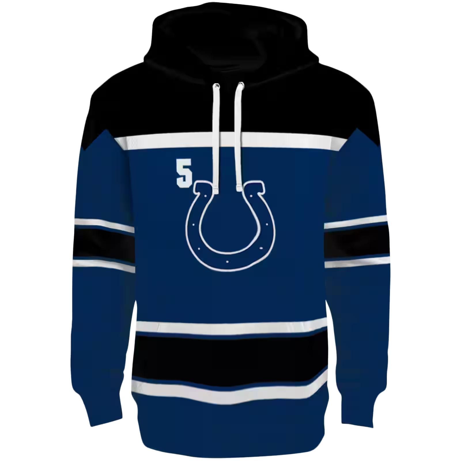 Custom Indianapolis Colts Striped Pattern Blue Hoodie