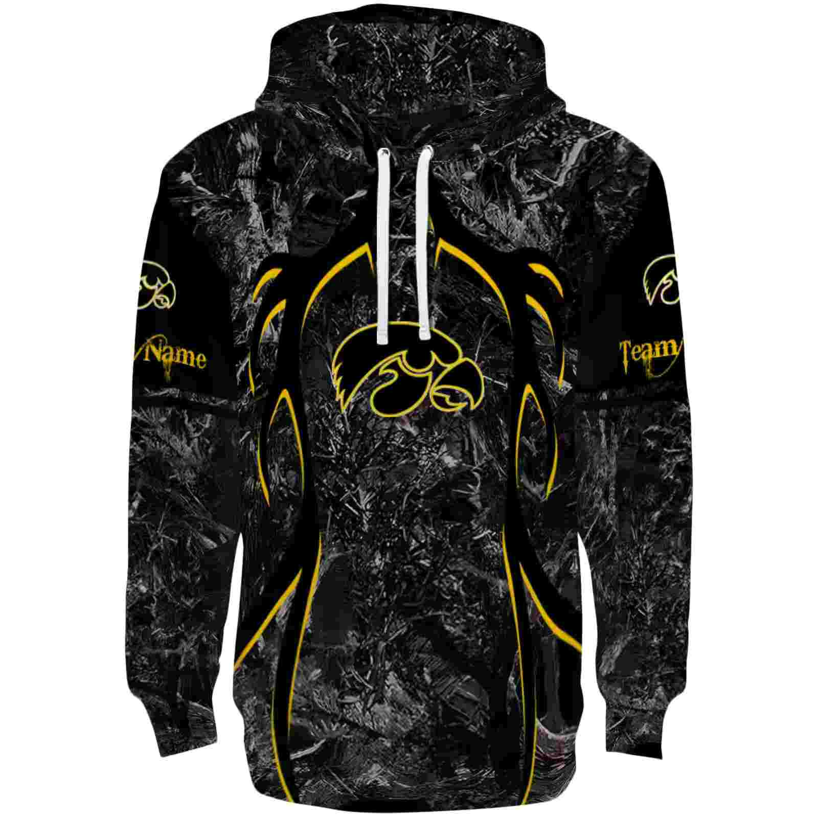 Custom Iowa Hawkeyes Hunting Theme Black Hoodie