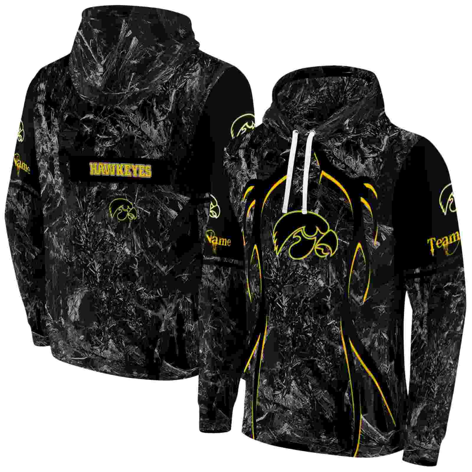 custom iowa hawkeyes hunting theme black hoodie fashion forward