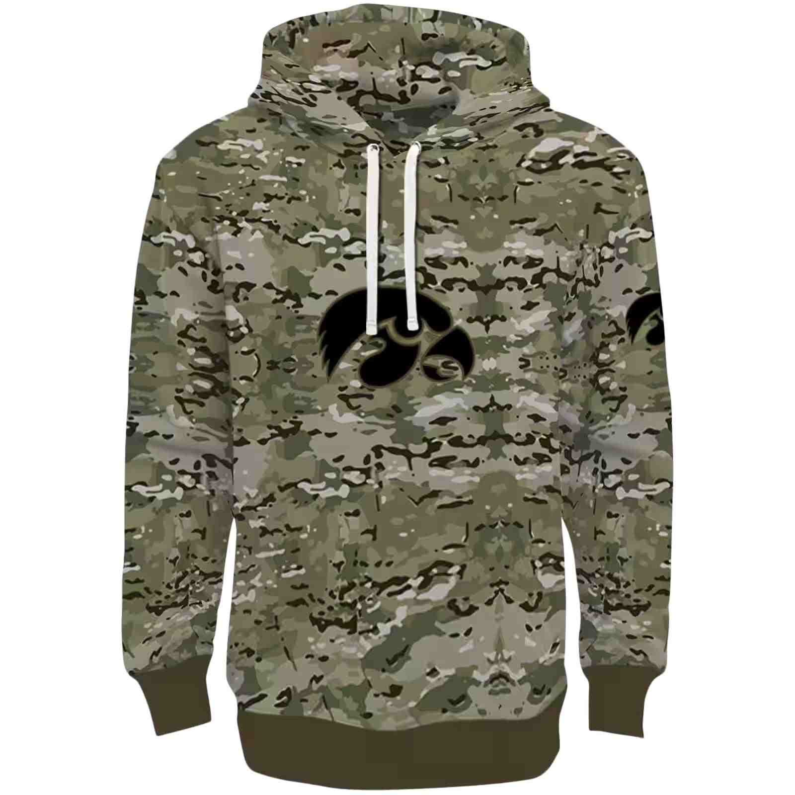 Custom Iowa Hawkeyes Military Style Hoodie