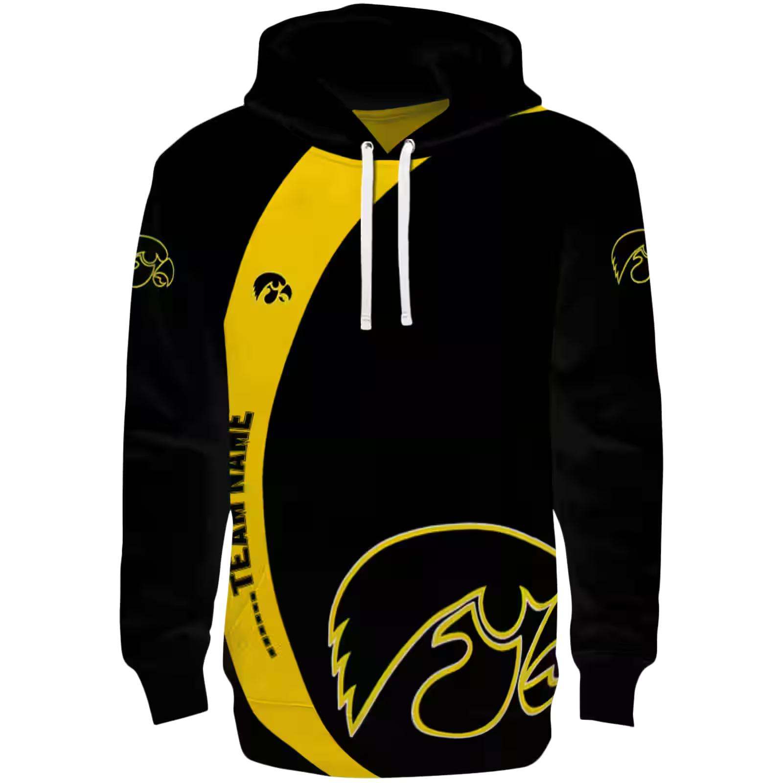 Custom Iowa Hawkeyes Minimalist Design Black Hoodie