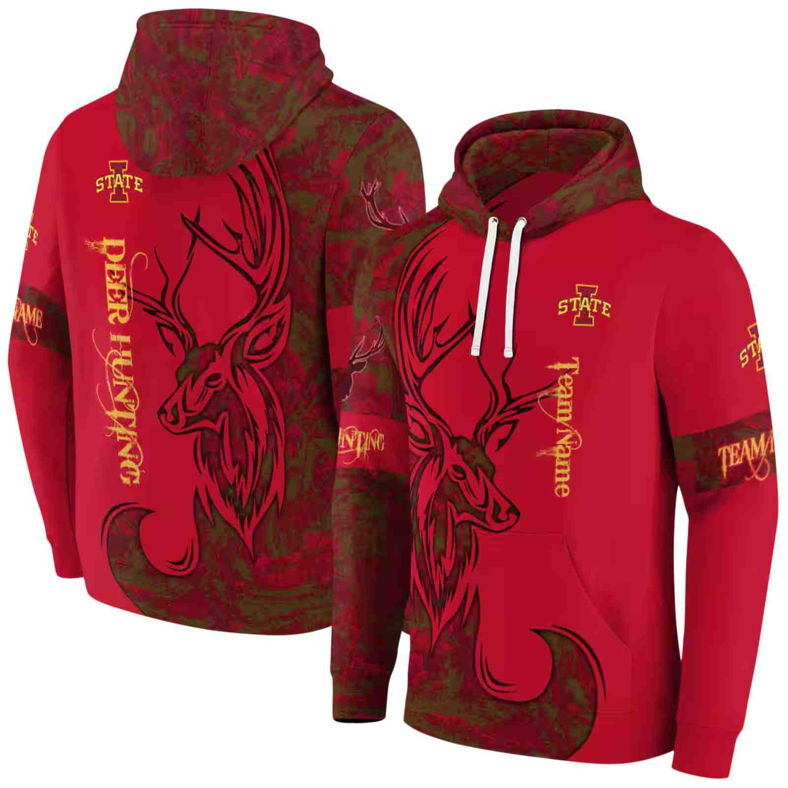 custom iowa state cyclones deer silhouette red hoodie fashion forward