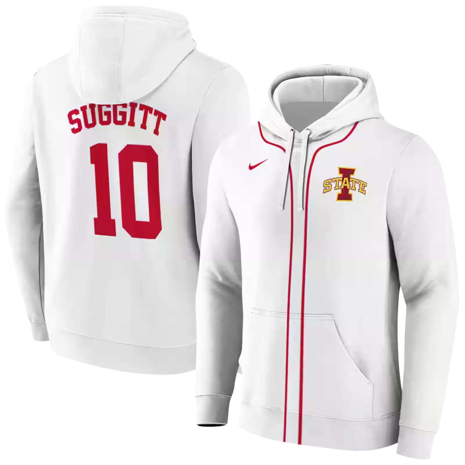 custom iowa state cyclones sporty stripe white hoodie fashion forward
