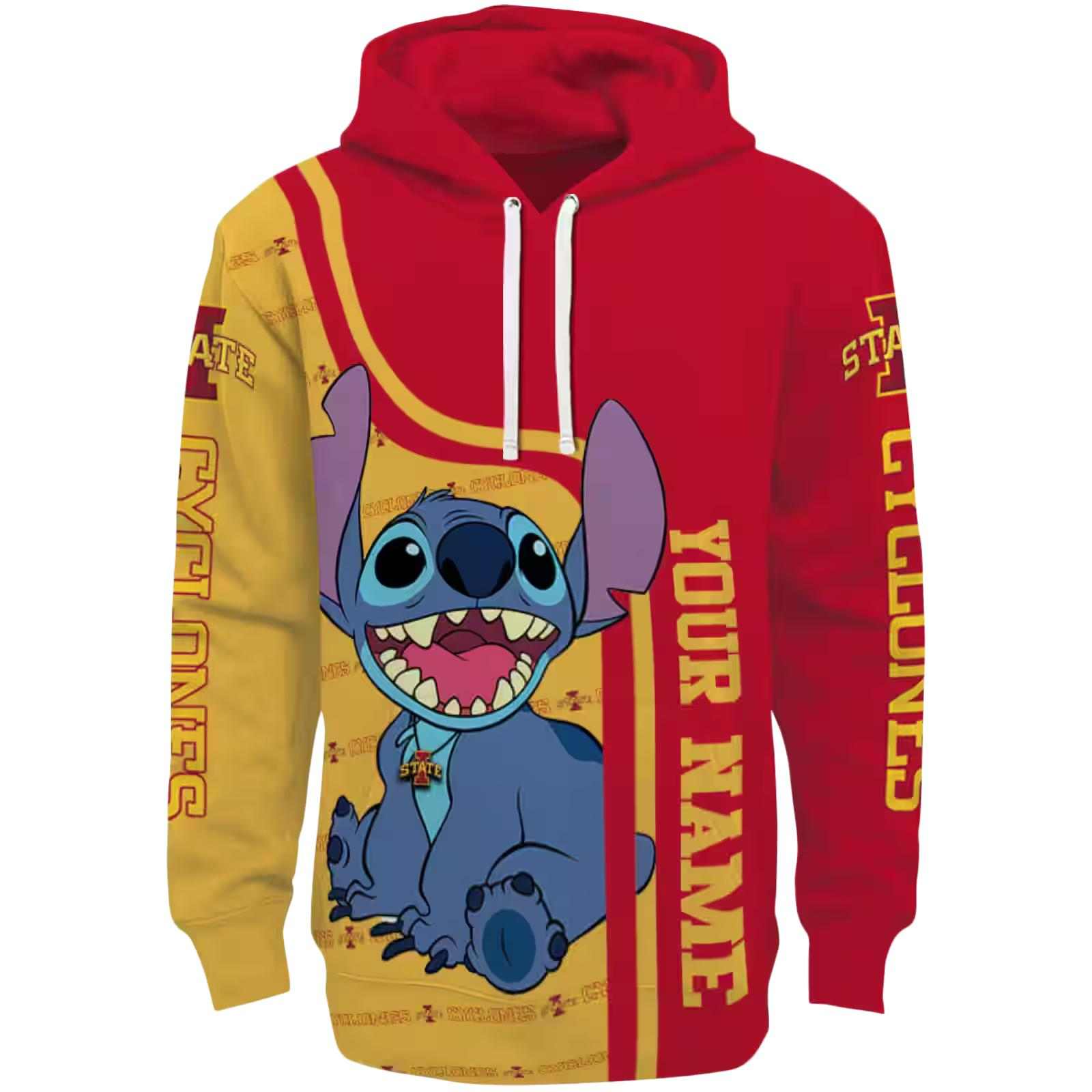 Custom Iowa State Cyclones Stitch Red Hoodie