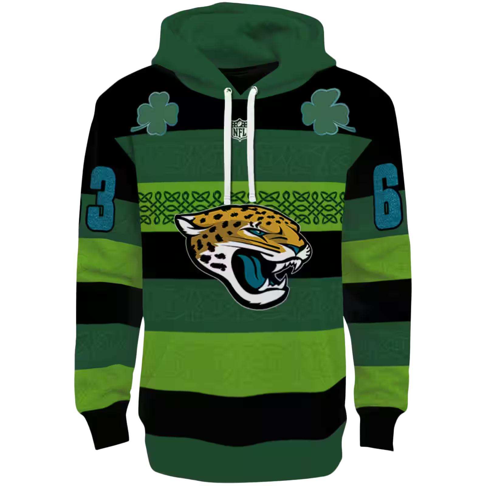 Custom Jacksonville Jaguars Celtic Patterns Green Hoodie