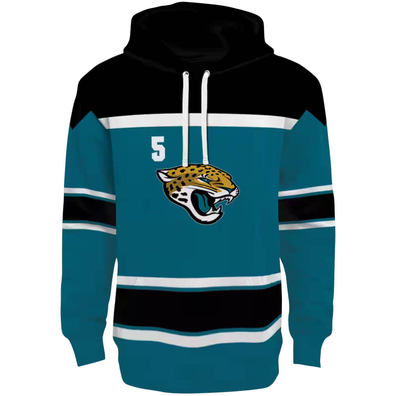 Custom Jacksonville Jaguars Striped Pattern Teal Hoodie