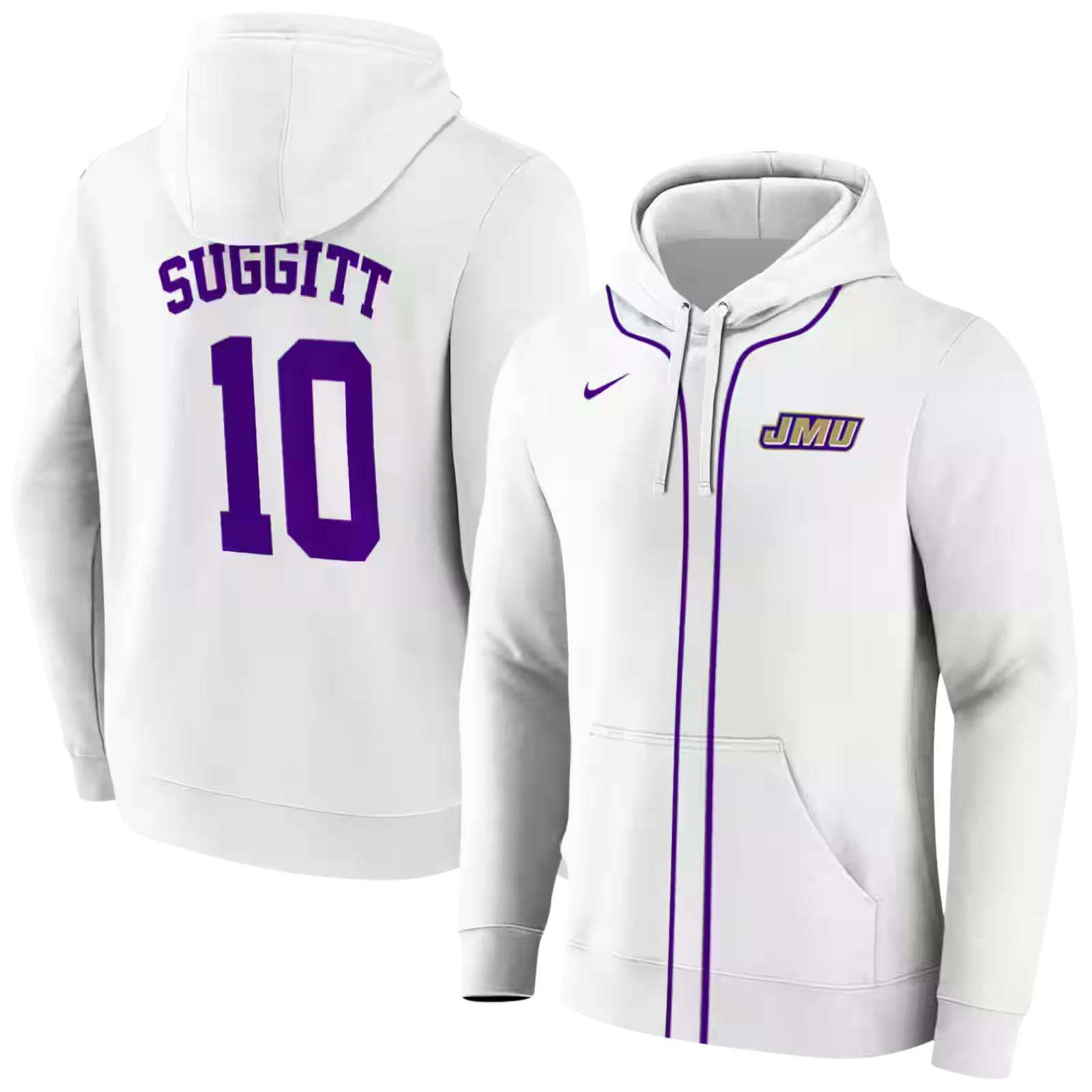 custom james madison dukes sporty stripe white hoodie fashion forward