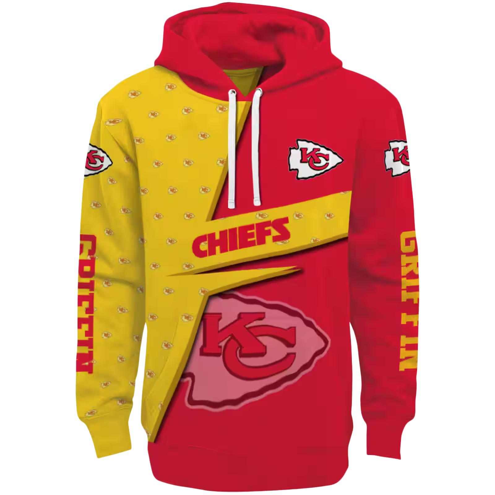 Custom Kansas City Chiefs Abstract Shape Red Hoodie