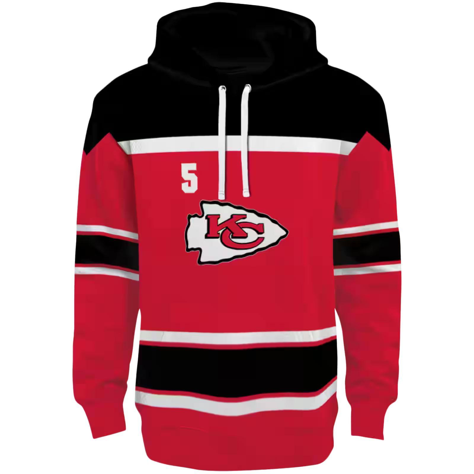 Custom Kansas City Chiefs Striped Pattern Red Hoodie