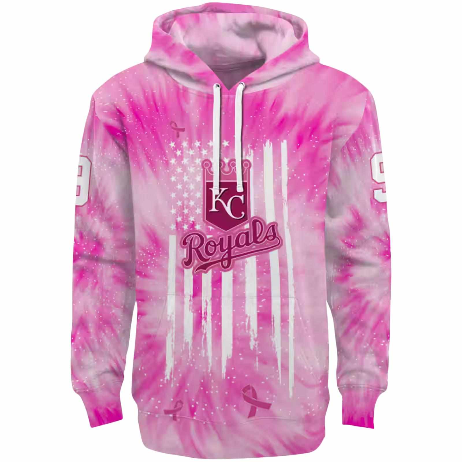 Custom Kansas City Royals Cancer Support Pink Hoodie