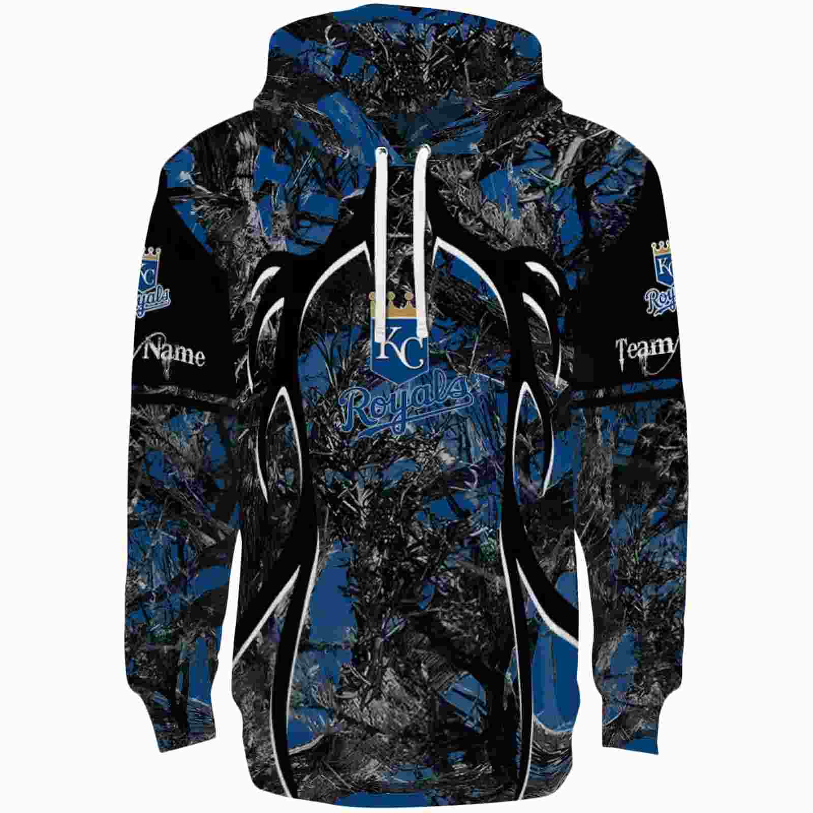 Custom Kansas City Royals Hunting Theme Royal Blue Black Hoodie