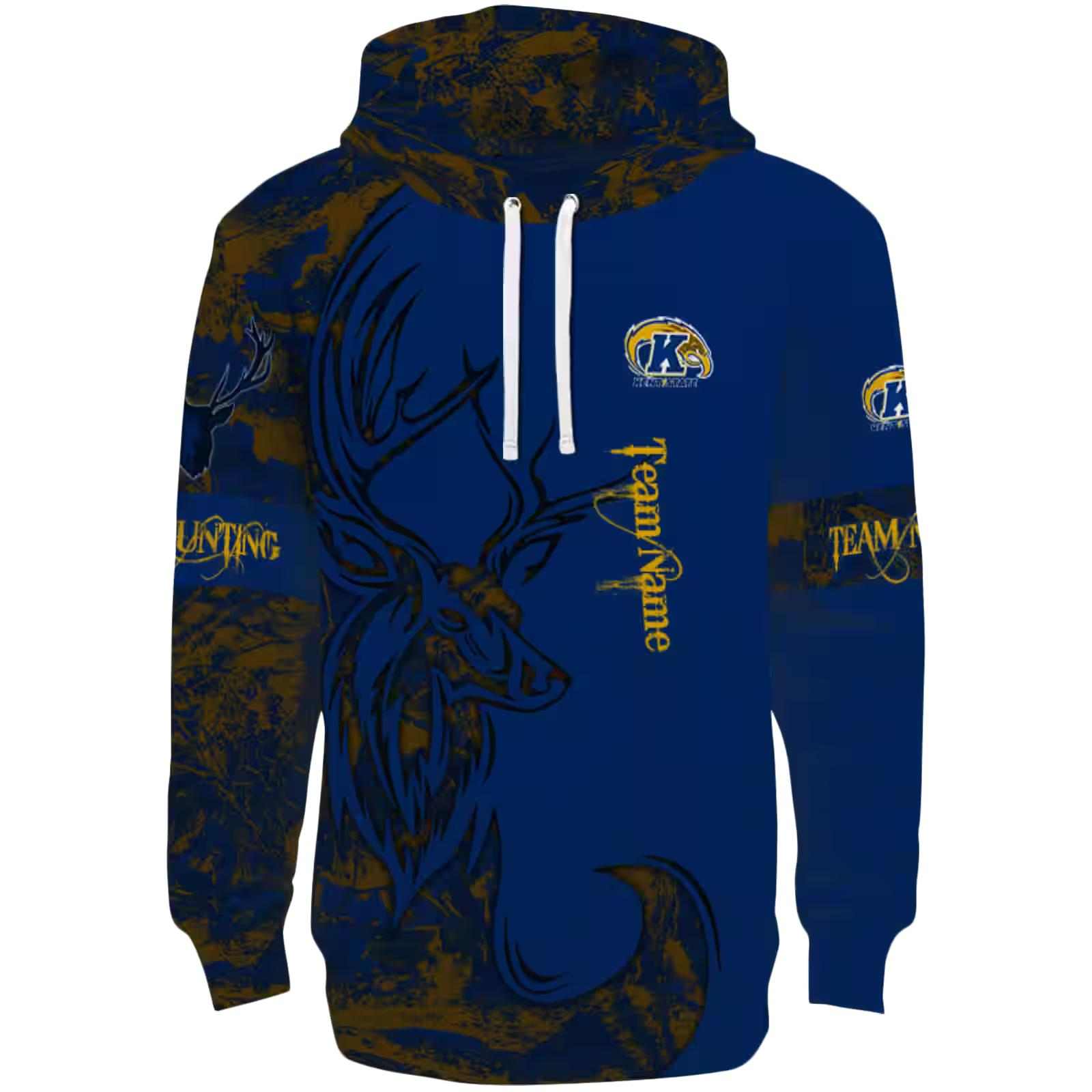 Custom Kent State Golden Flashes Deer Silhouette Navy Blue Hoodie