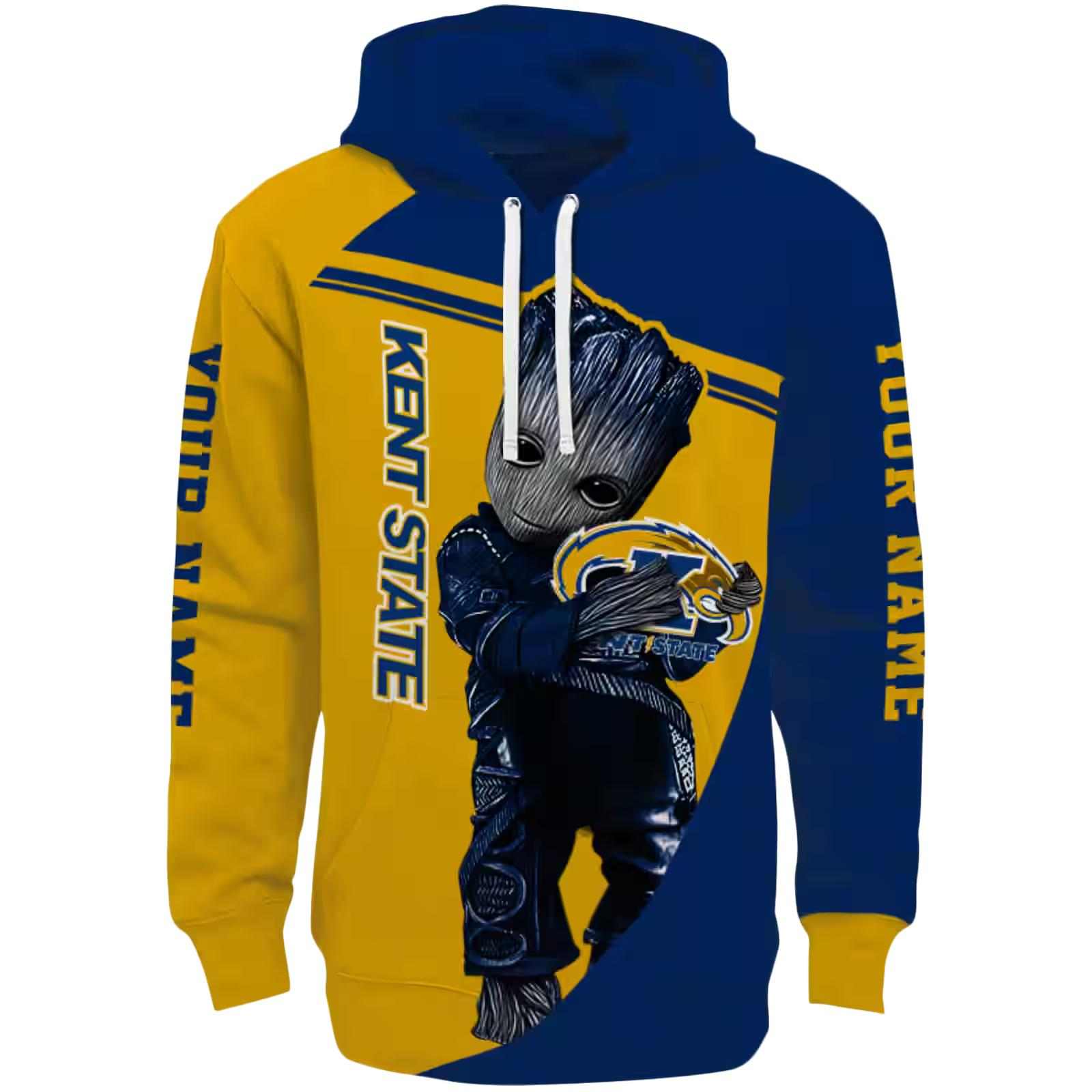 Custom Kent State Golden Flashes Groot Navy Blue Hoodie