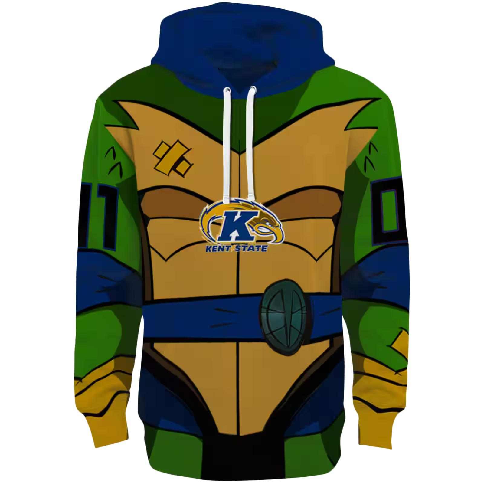 Custom Kent State Golden Flashes Superhero Armor Navy Blue Green Hoodie