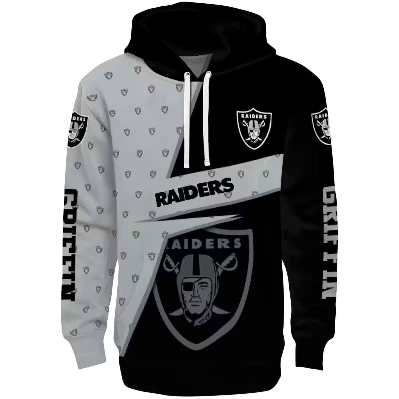 Custom Las Vegas Raiders Abstract Shape Black Hoodie