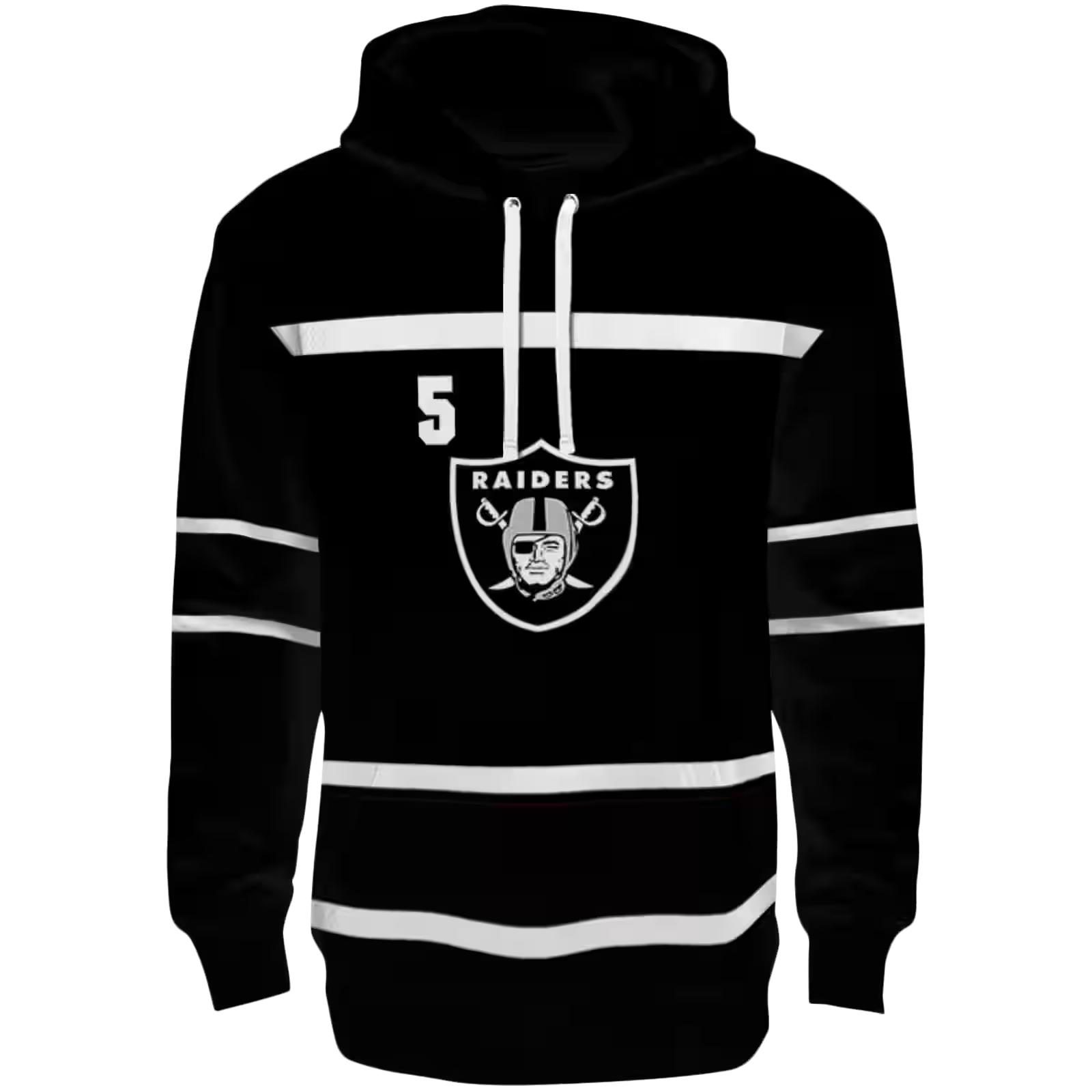 Custom Las Vegas Raiders Striped Pattern Black Hoodie