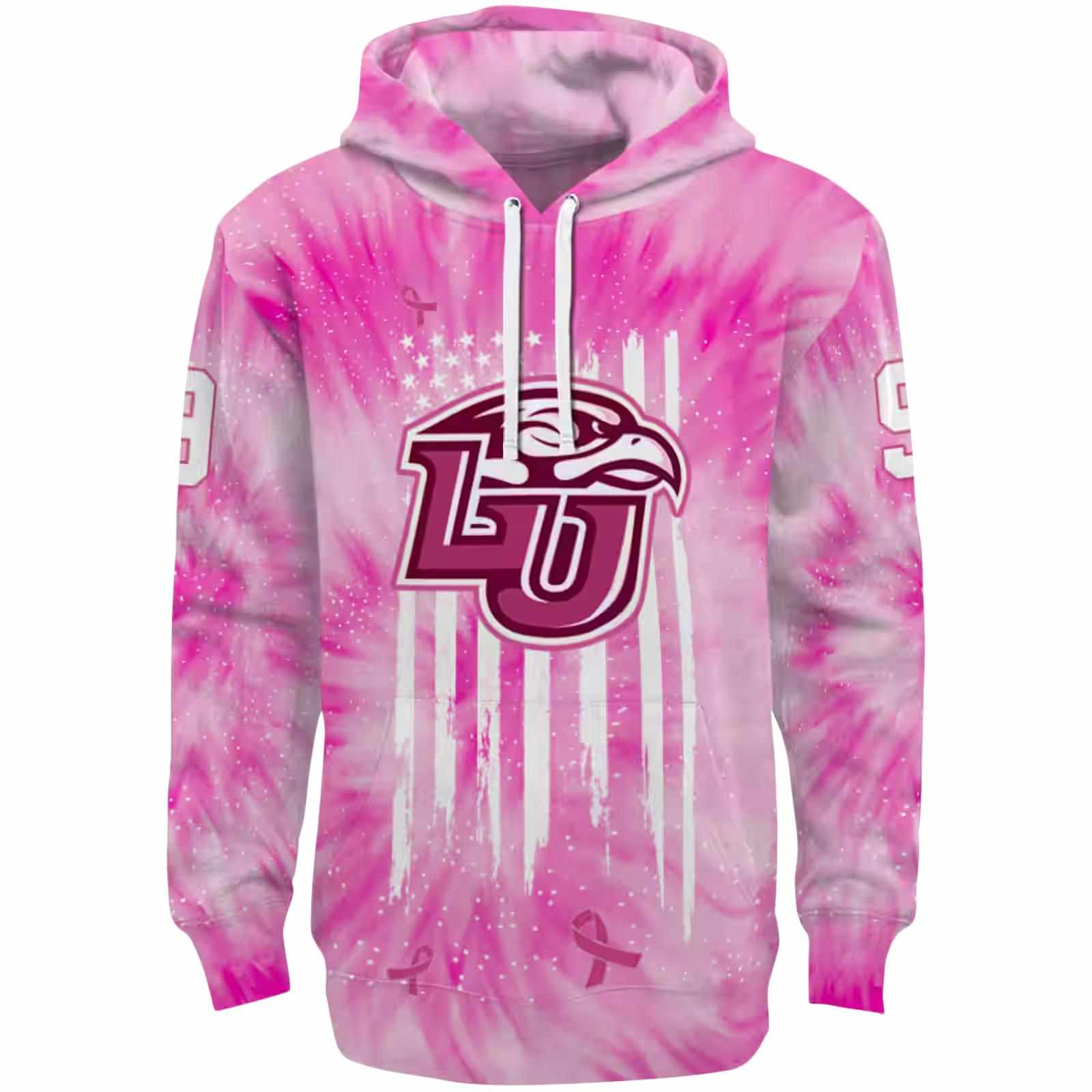 Custom Liberty Flames Cancer Support Pink Hoodie