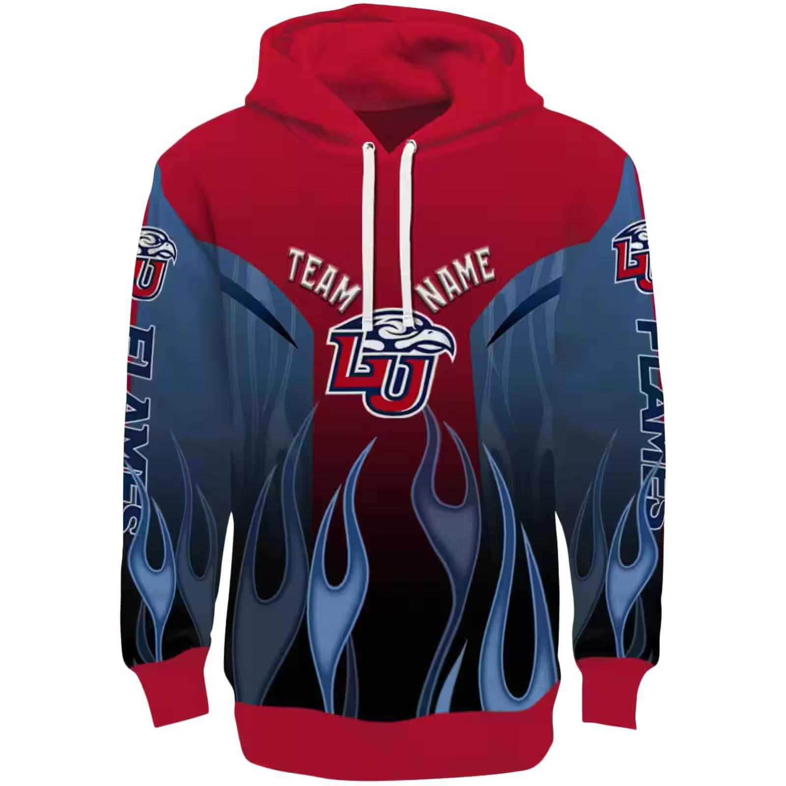 Custom Liberty Flames Flame Design Red Hoodie