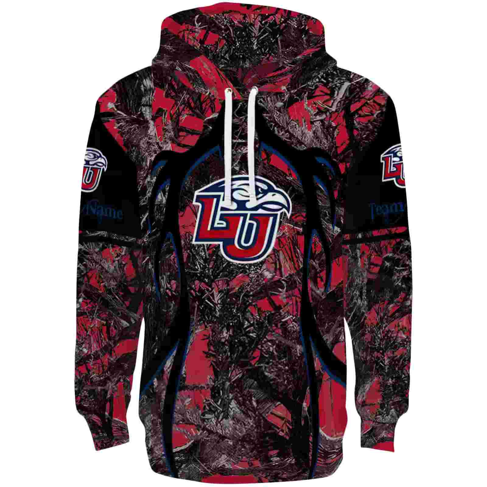 Custom Liberty Flames Hunting Theme Red Black Hoodie