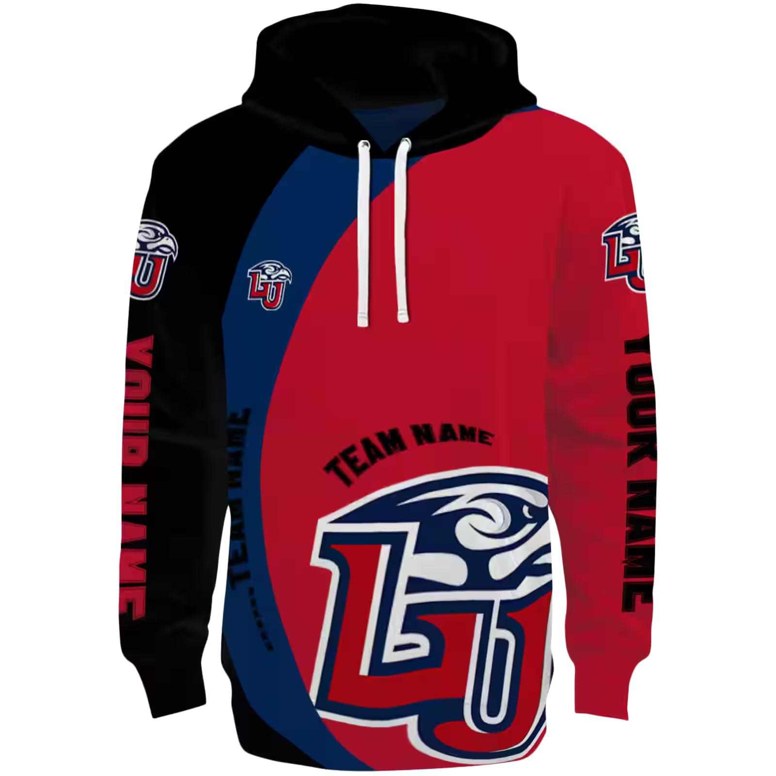 Custom Liberty Flames Minimalist Design Red Black Hoodie