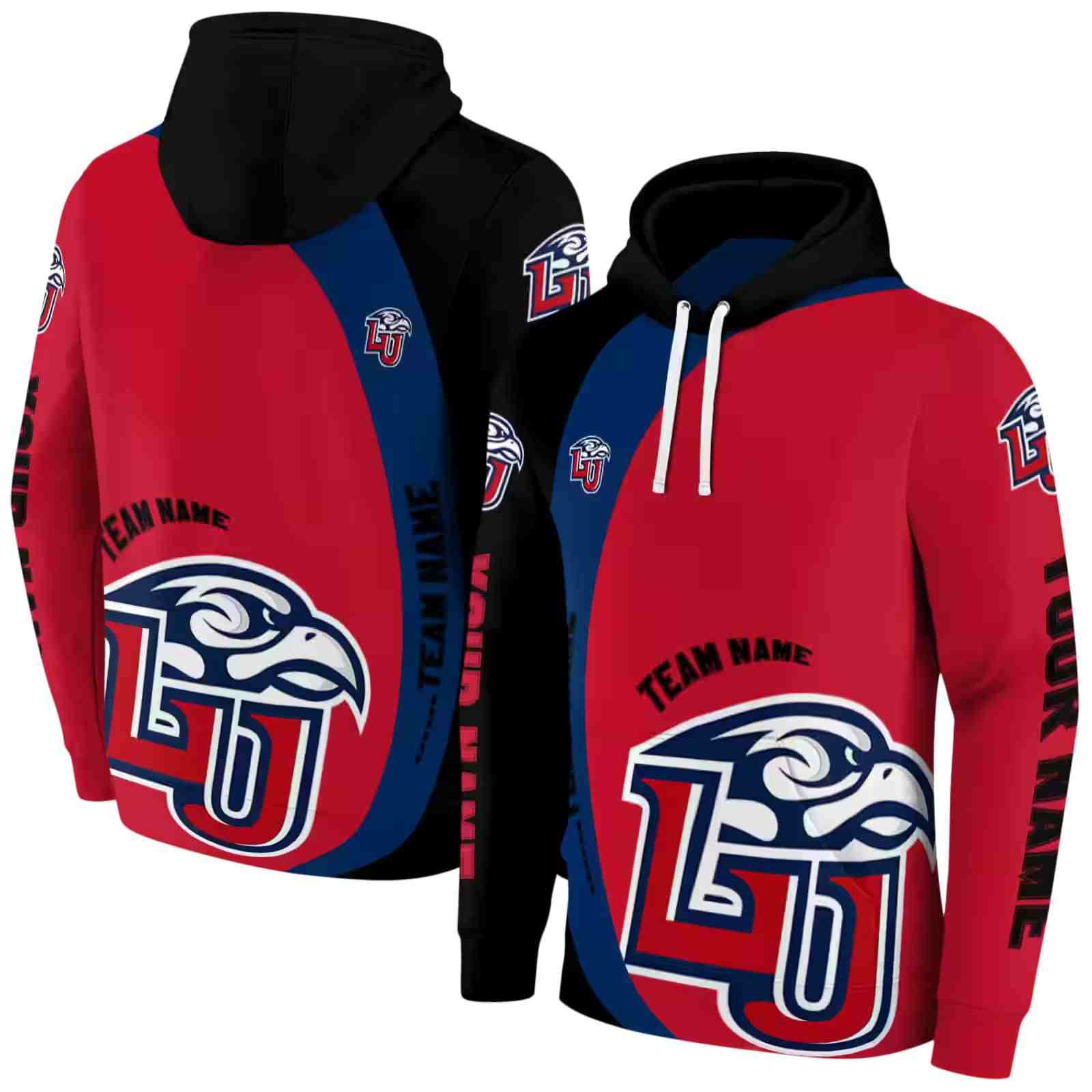 custom liberty flames minimalist design red black hoodie fashion forward