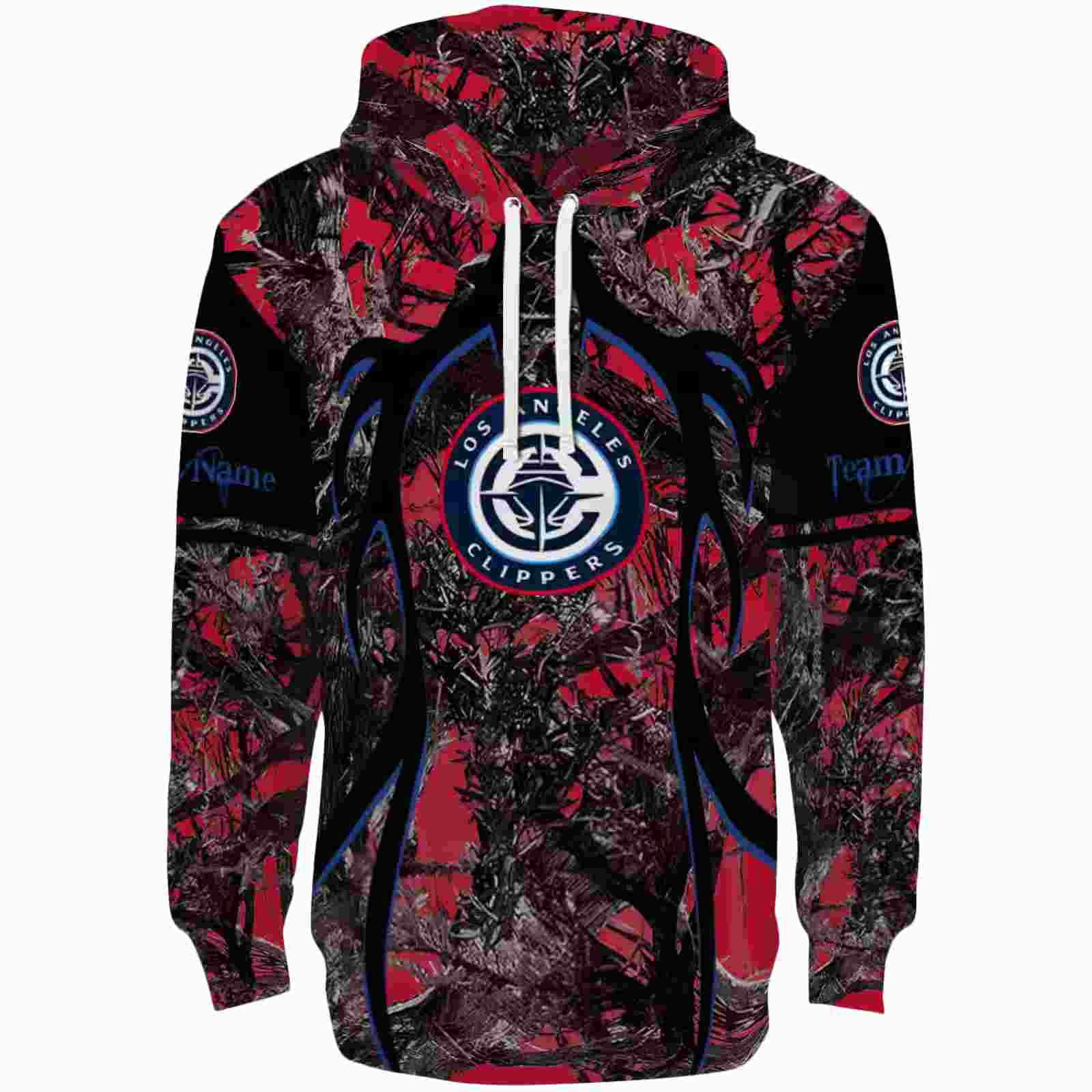 Custom Los Angeles Clippers Hunting Theme Red Black Hoodie