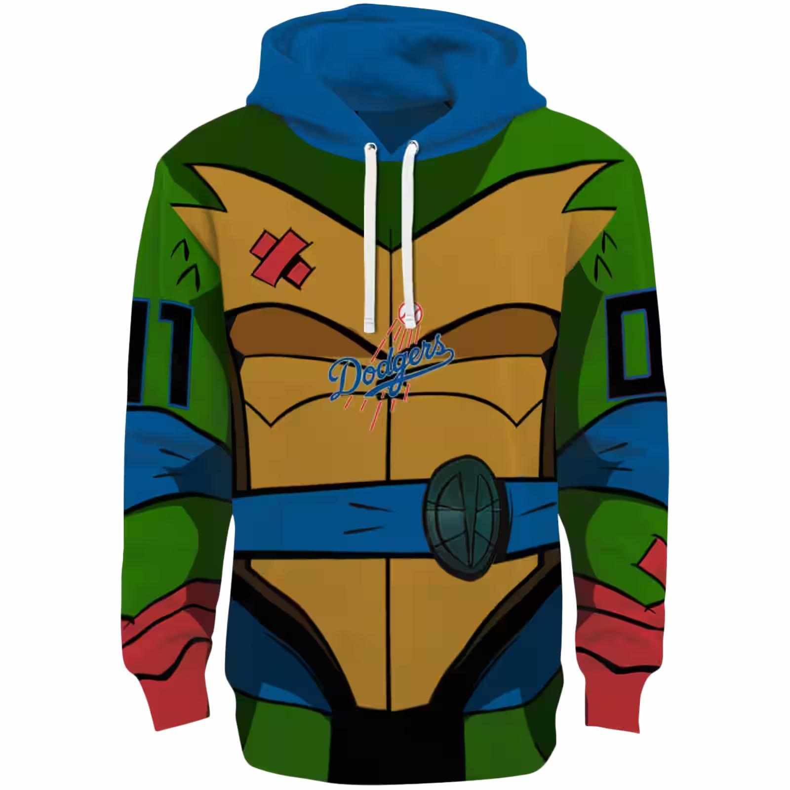 Custom Los Angeles Dodgers Superhero Armor Blue Green Hoodie