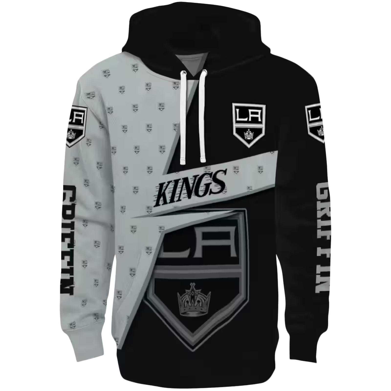 Custom Los Angeles Kings Abstract Shape Black Hoodie