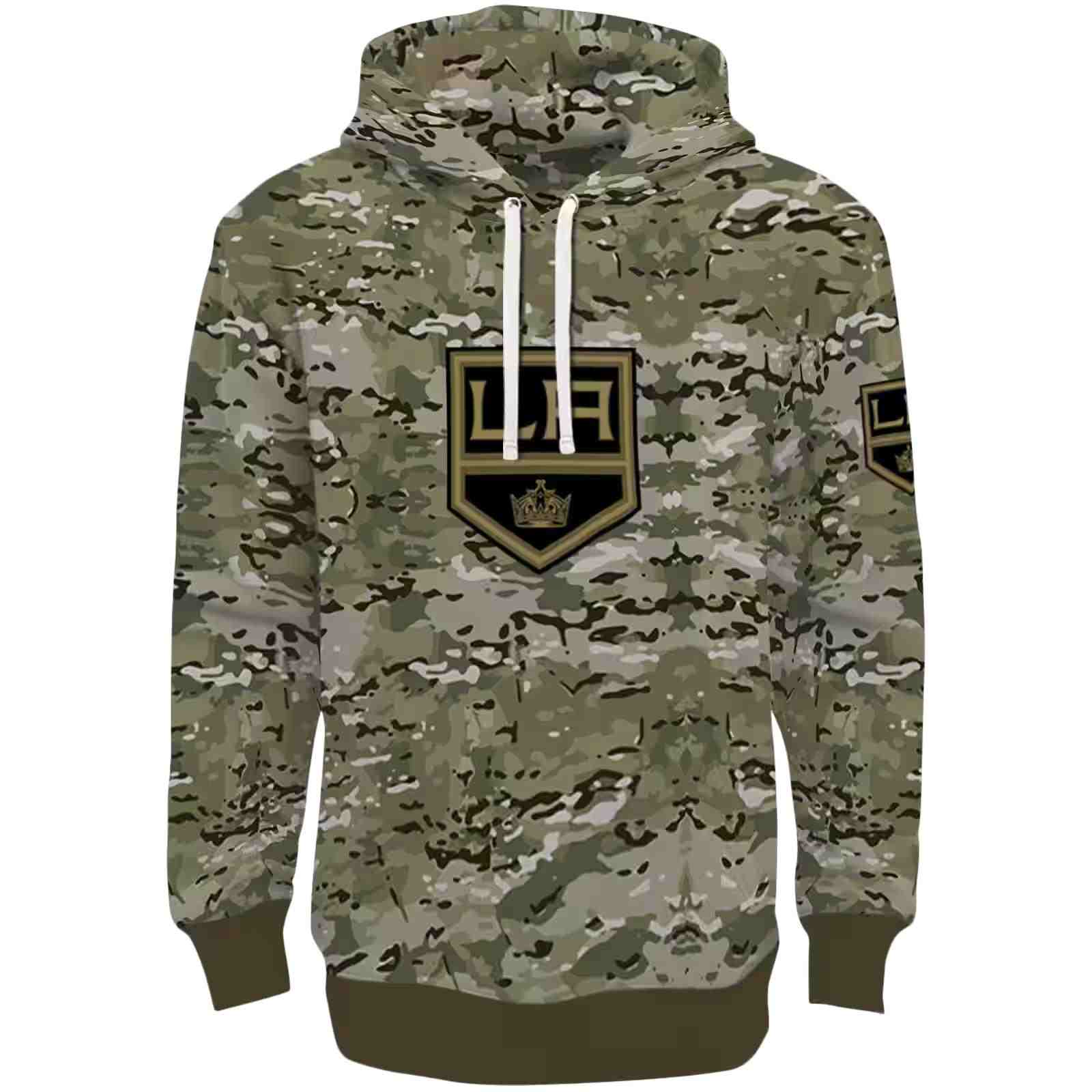 Custom Los Angeles Kings Military Style Hoodie