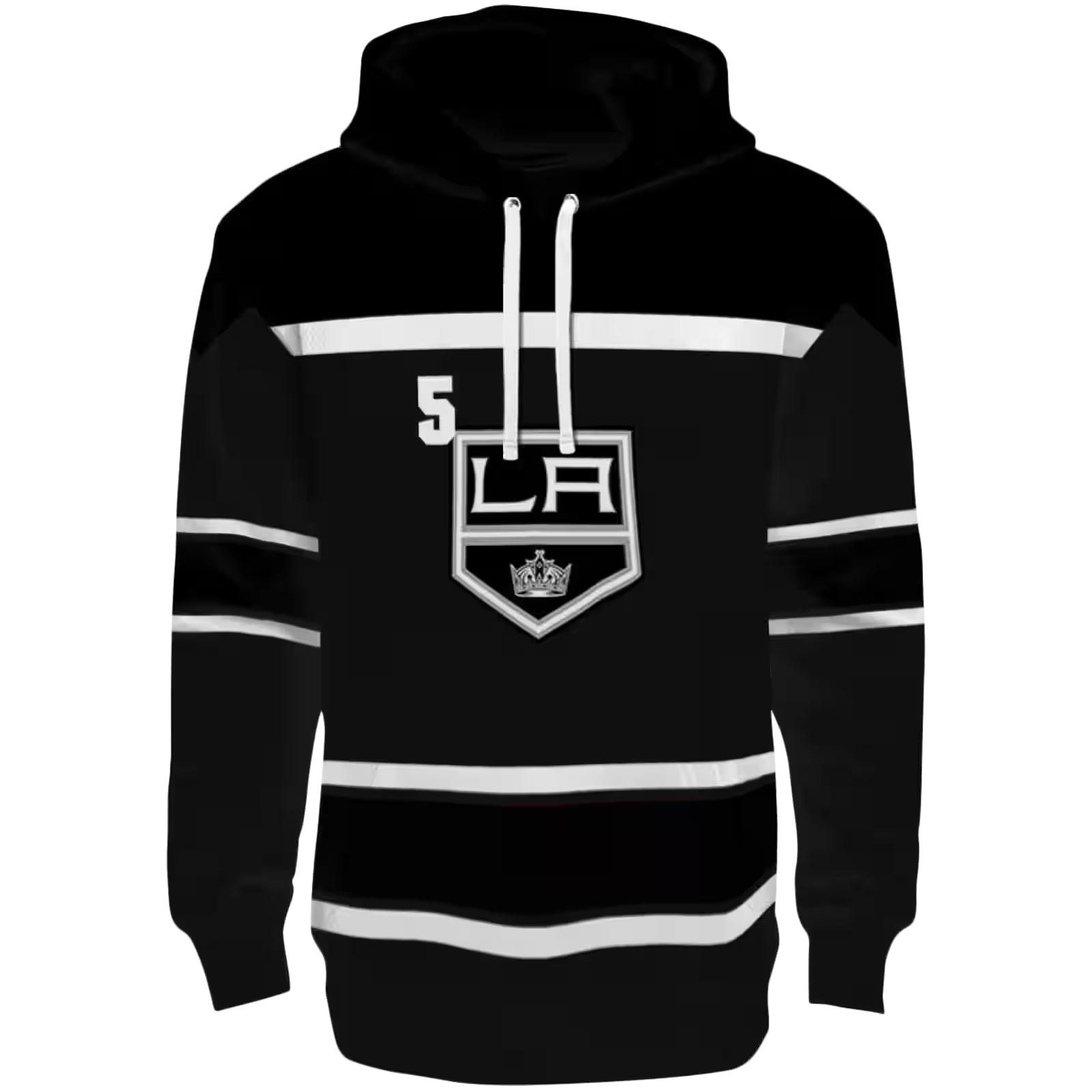 Custom Los Angeles Kings Striped Pattern Black Hoodie