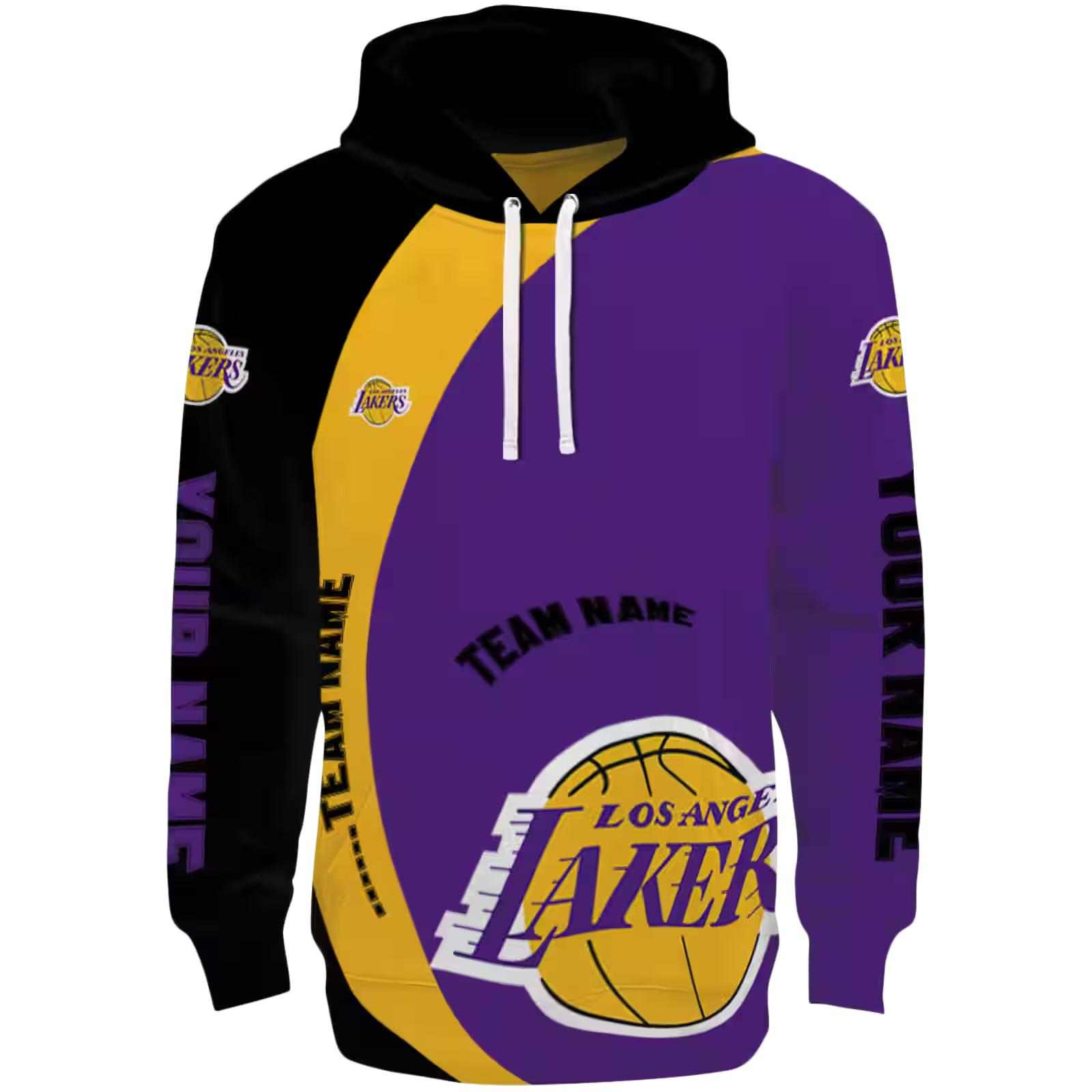 Custom Los Angeles Lakers Minimalist Design Purple Black Hoodie