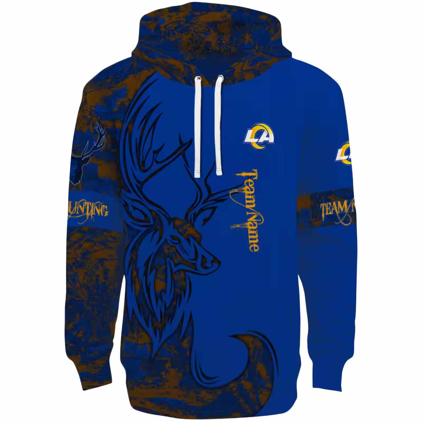 Custom Los Angeles Rams Deer Silhouette Blue Hoodie