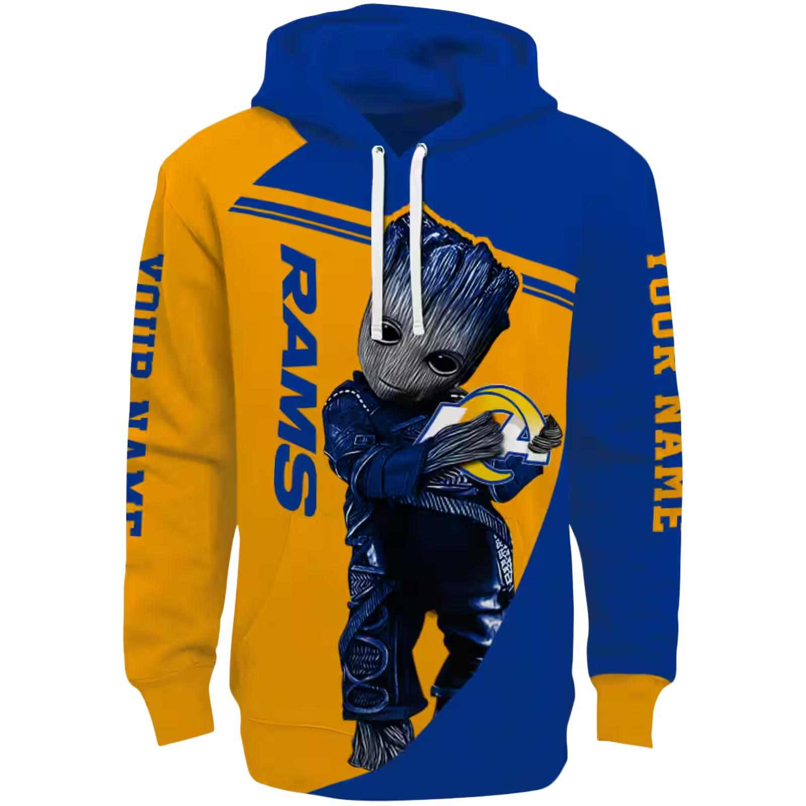 Custom Los Angeles Rams Groot Blue Hoodie