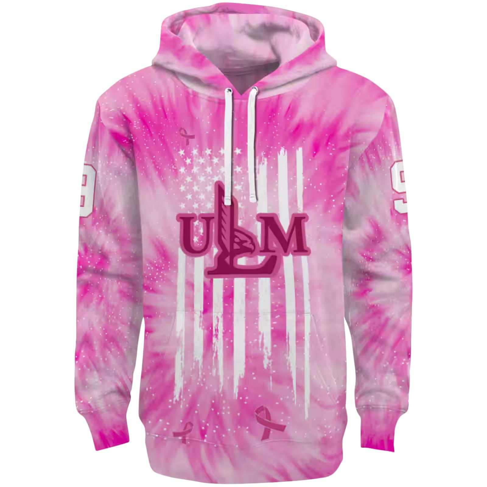 Custom Louisiana-Monroe Warhawks Cancer Support Pink Hoodie