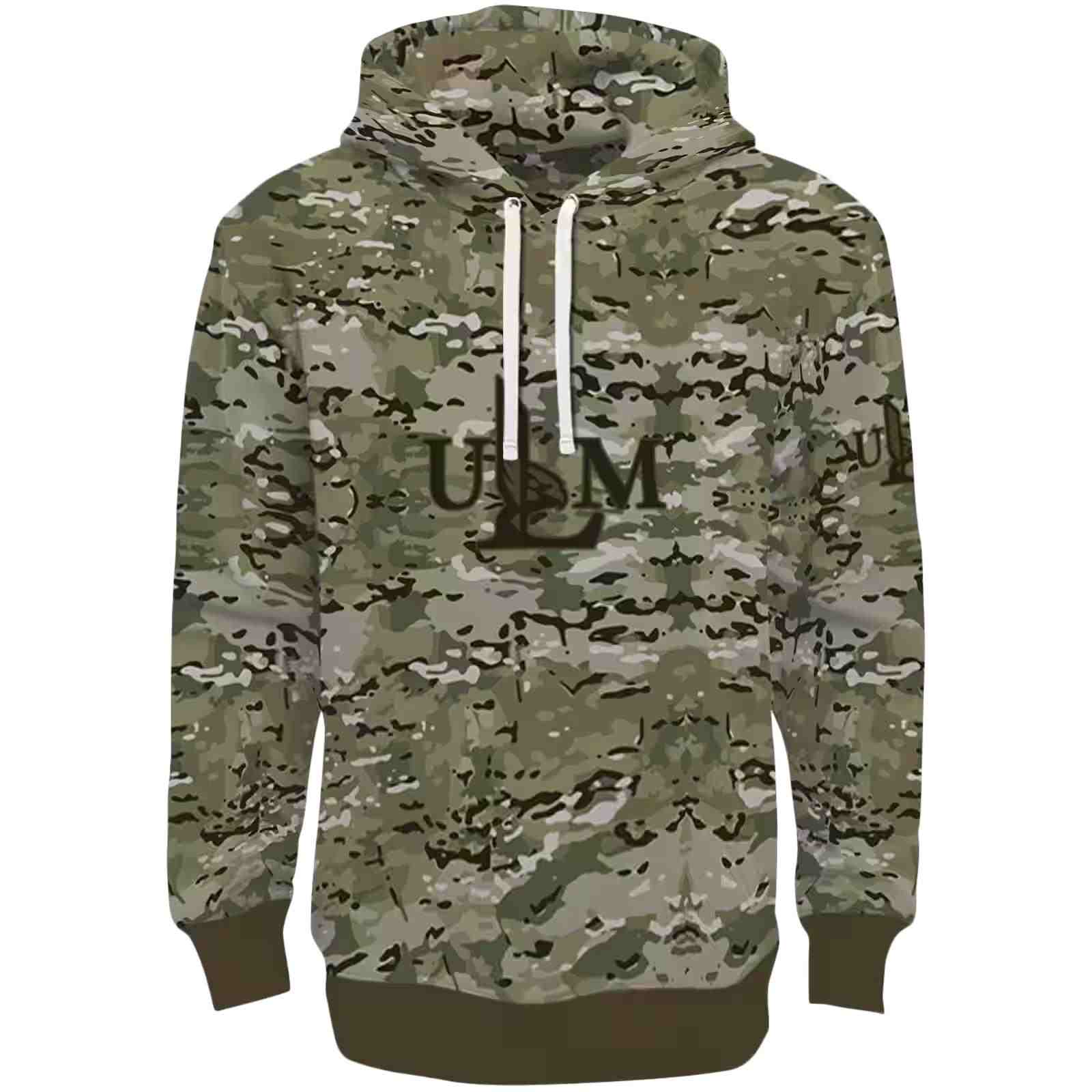 Custom Louisiana-Monroe Warhawks Military Style Hoodie