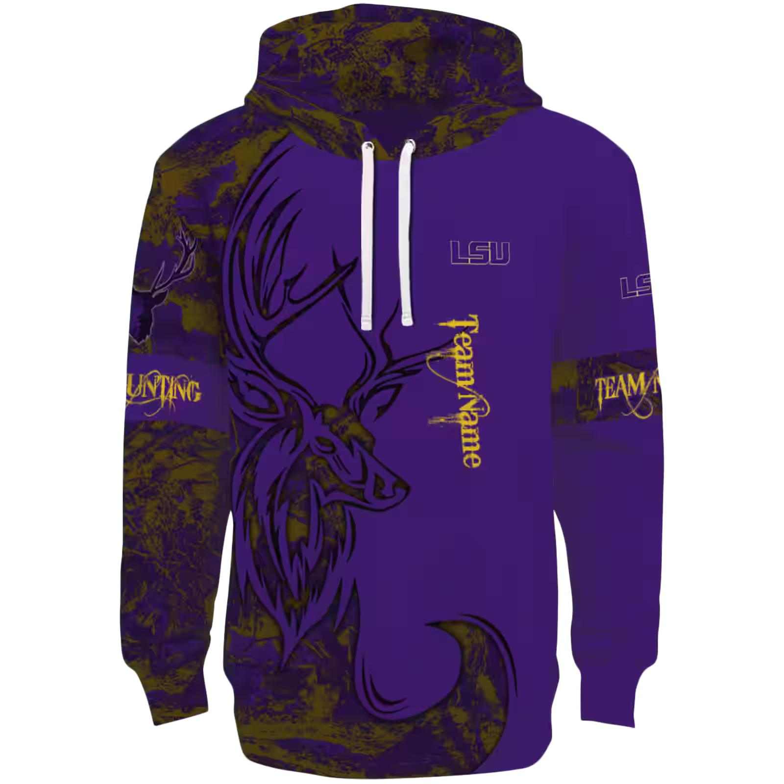 Custom LSU Tigers Deer Silhouette Purple Hoodie