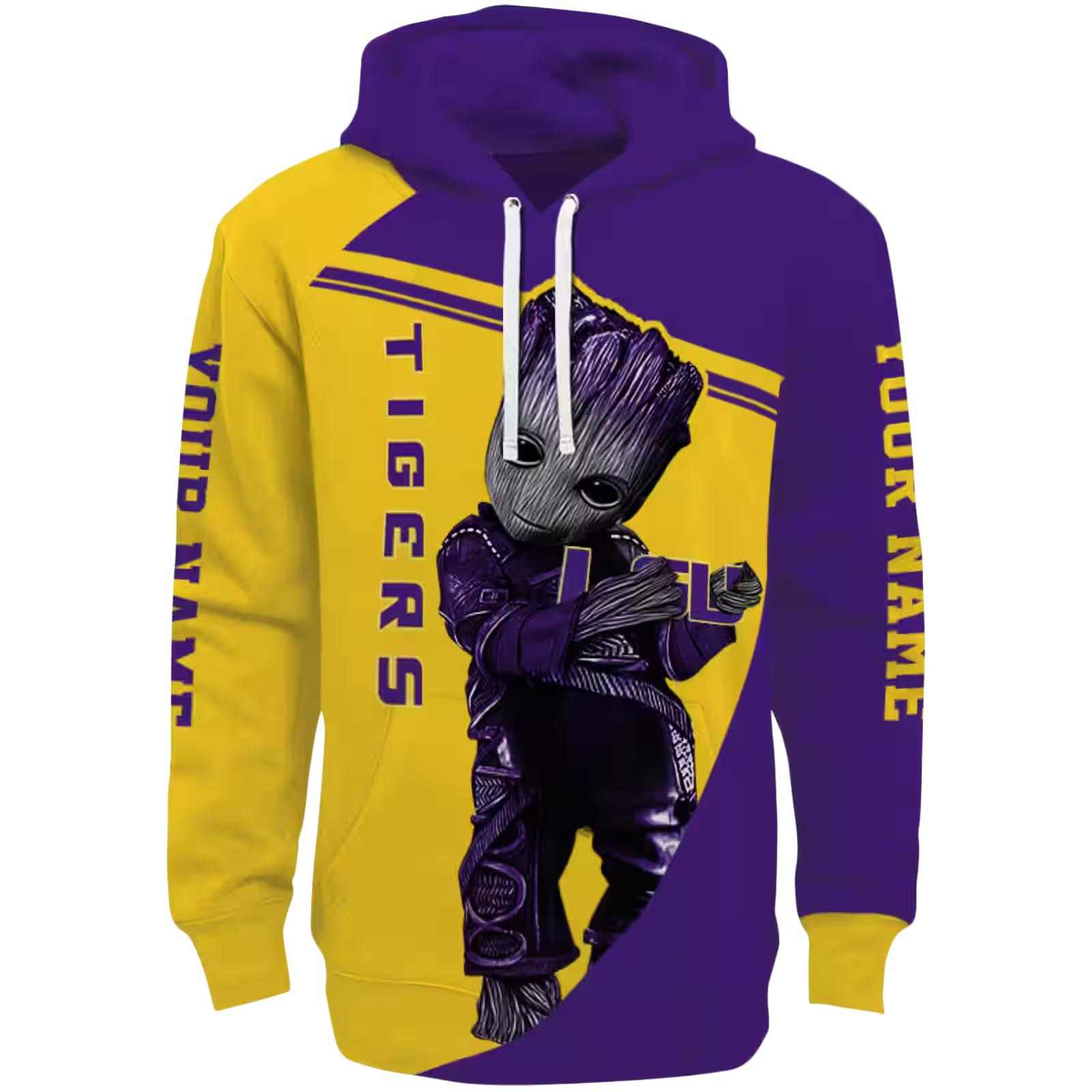 Custom LSU Tigers Groot Purple Hoodie